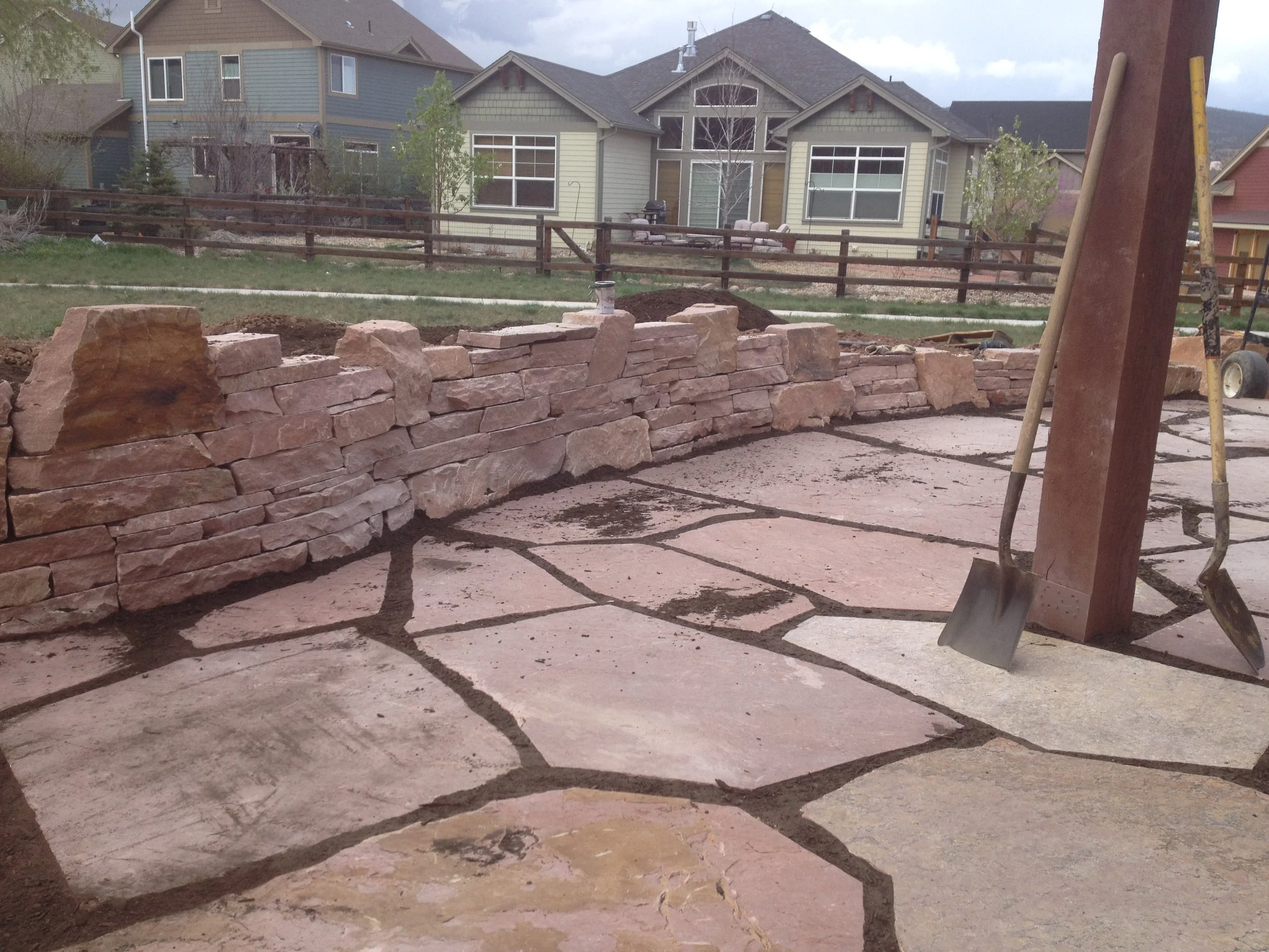 Stone Wall and Patio