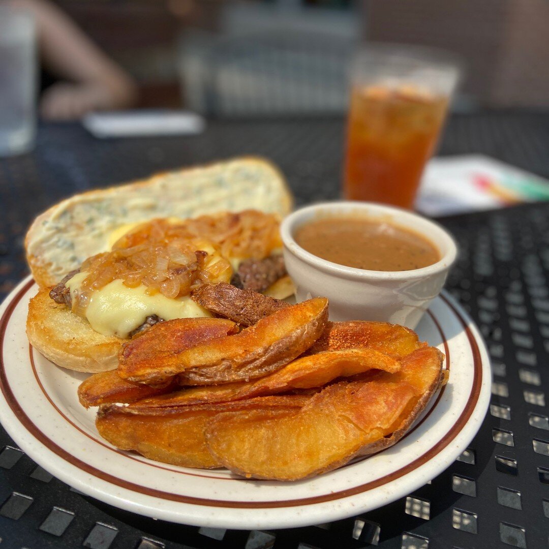 Tuesday Special for this week: Watson's Steak Melt - Seared Steak, smothered with Ropp's Pepperjack Cheese and Caramelized Onion on a Garlic-oil Toasted Hoagie Bun smeared with Herb Mayo. Dip it in our house-made Brandy-Peppercorn Cream Sauce to real