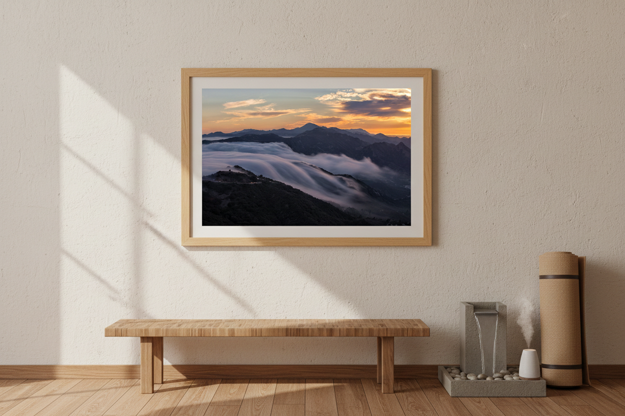 malibu-mountains-fog-waterfall-sunset-fine-art-print-meditation-room-mockup.png