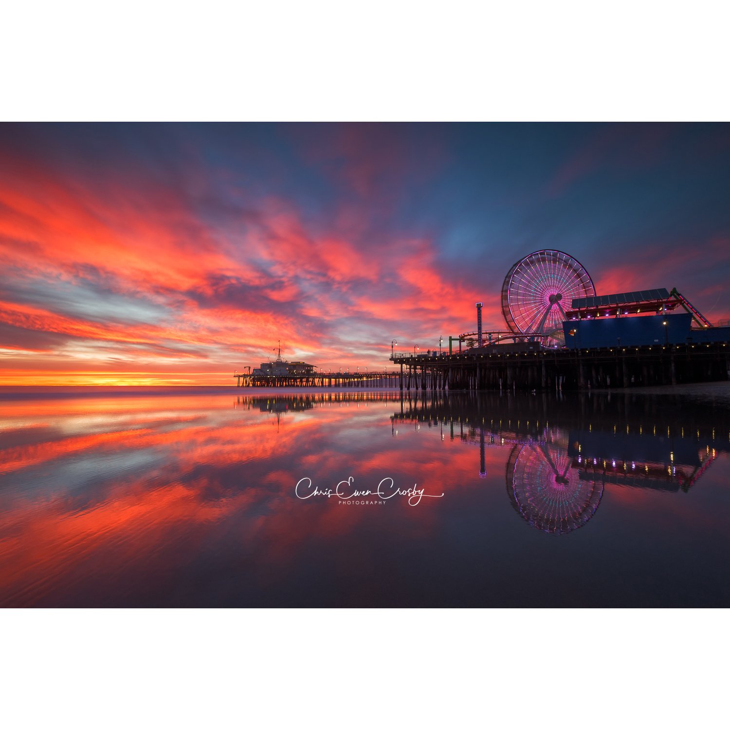 Santa Monica Sunset Reflection