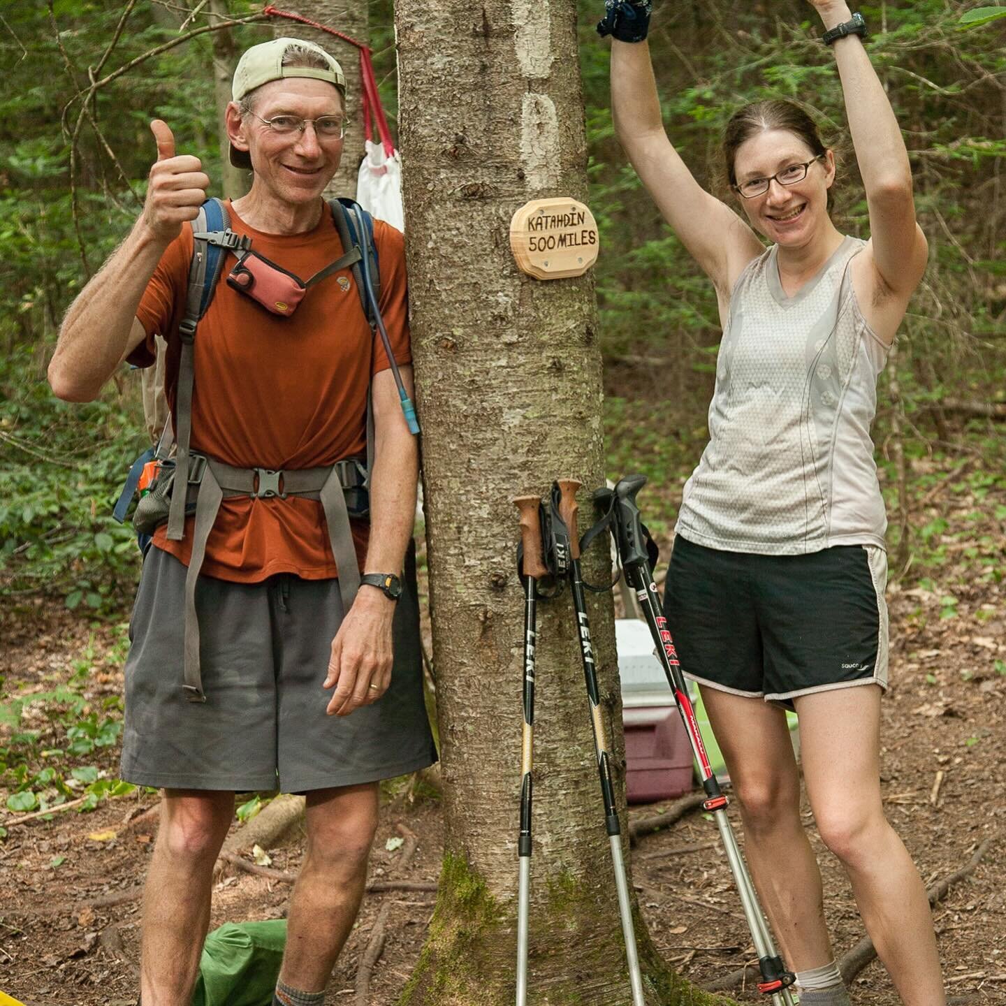 🥾❤️🌲 Happy 13th Trailversary week to meeeee!!! (And to my pops &amp; hiking partner extraordinaire, LongTime!)

Especially grateful for all the friendships that arose along that 2,200-mile trek toward Katahdin &mdash; I&rsquo;m pretty sure life wou