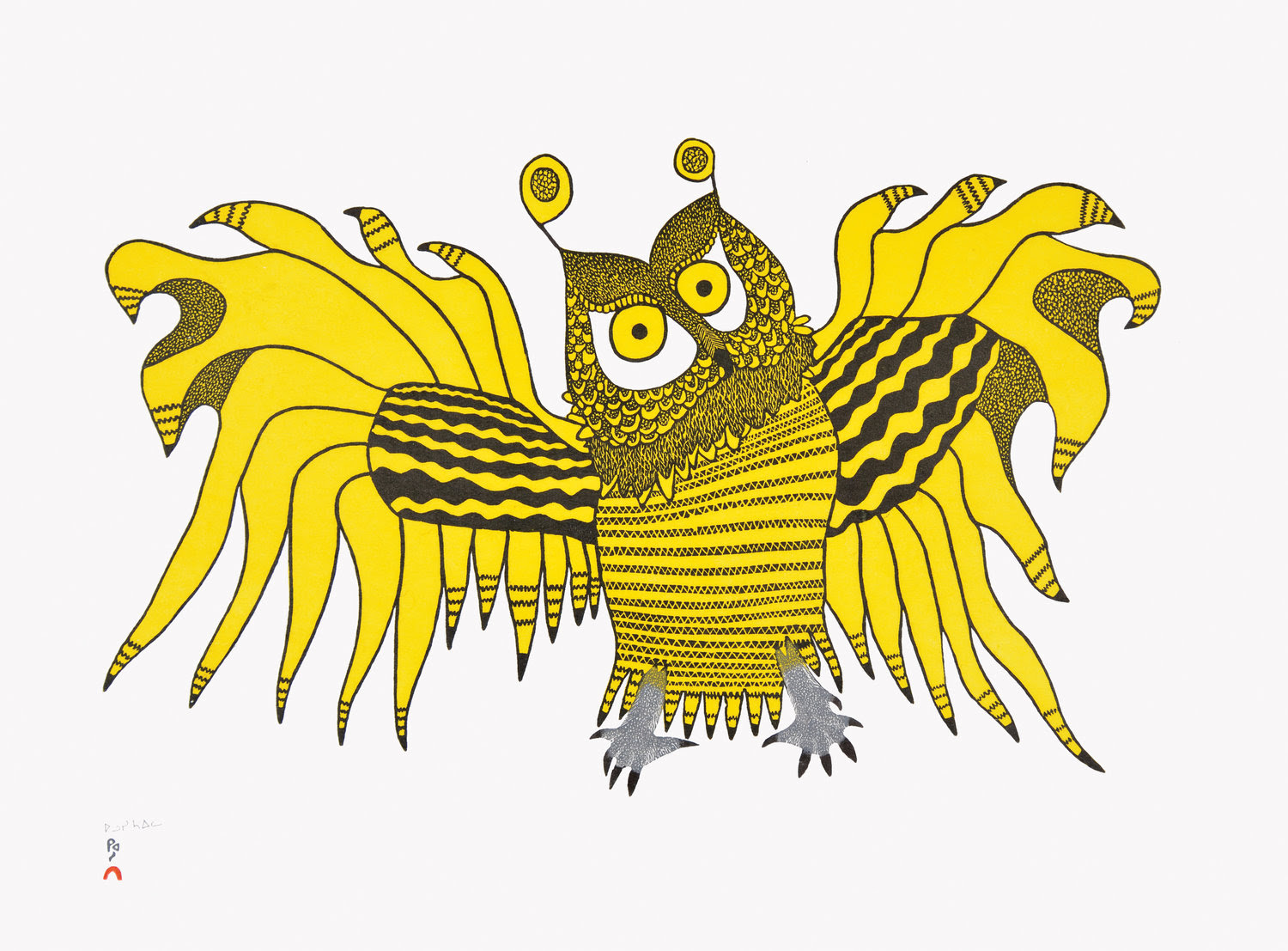 OOLOOSIE SAILA, Ornamental Owl, Stonecut.jpg