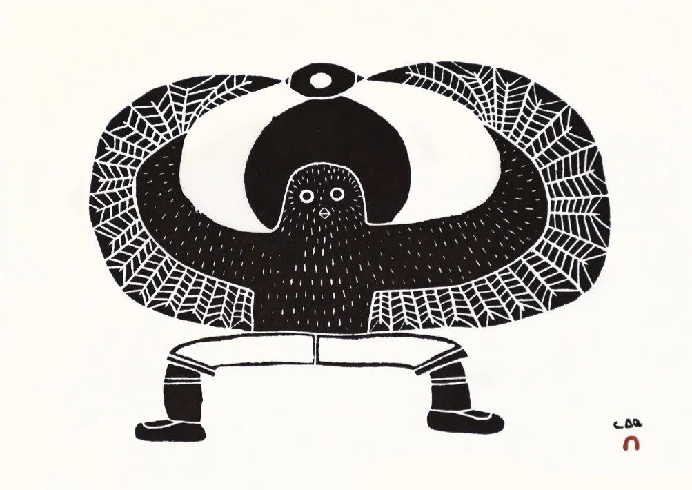 LAINA GEETAH, Upikjuaq Ijilu (Owl & Eye), Linocut.jpg