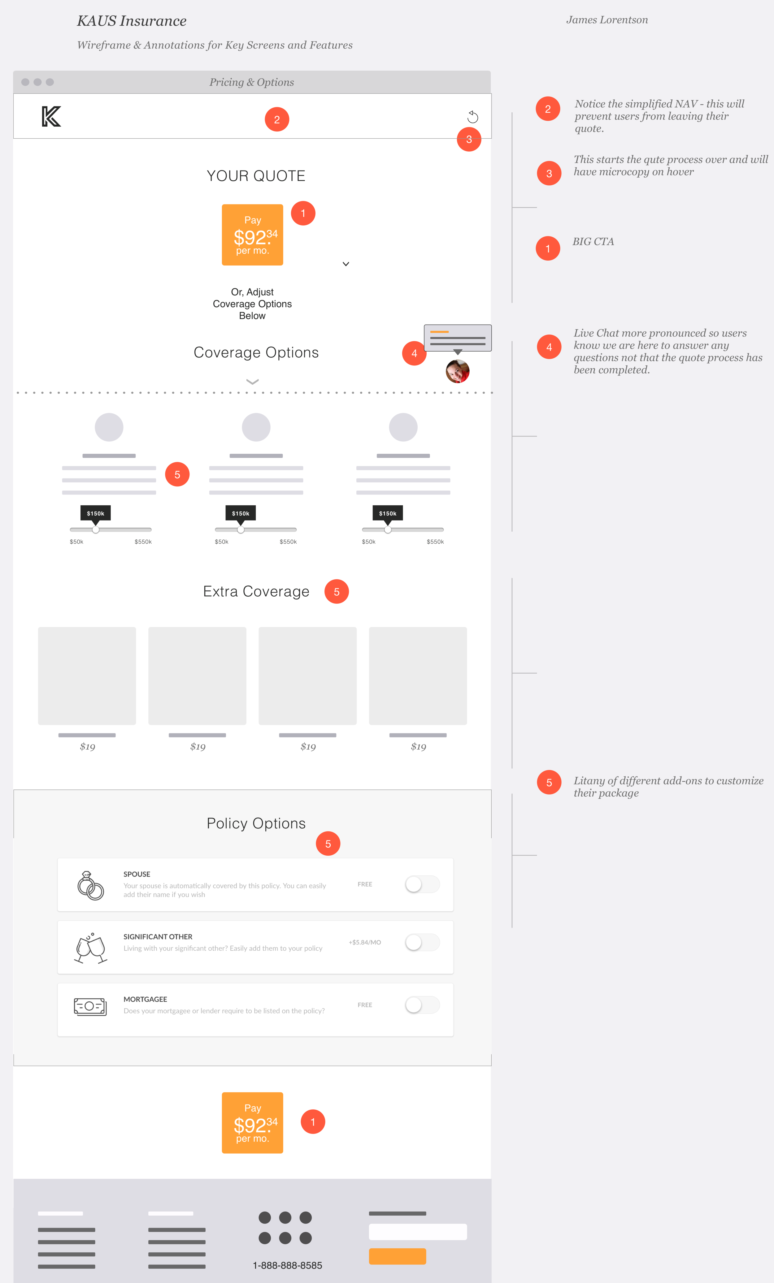 Annotated wireframe