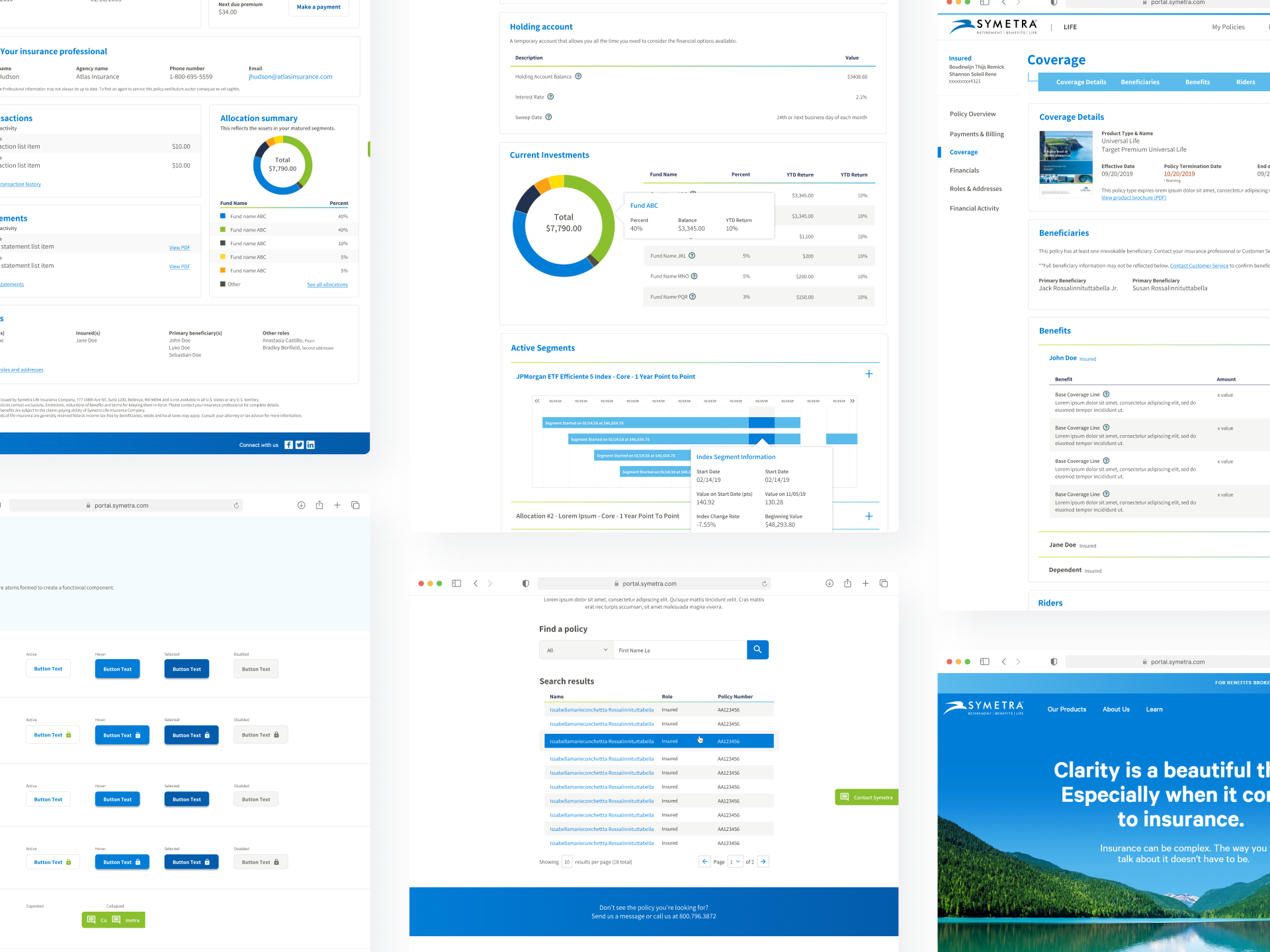 Symetra - UI revamp: 20x DAUs, +$M revenue, 4x fewer calls