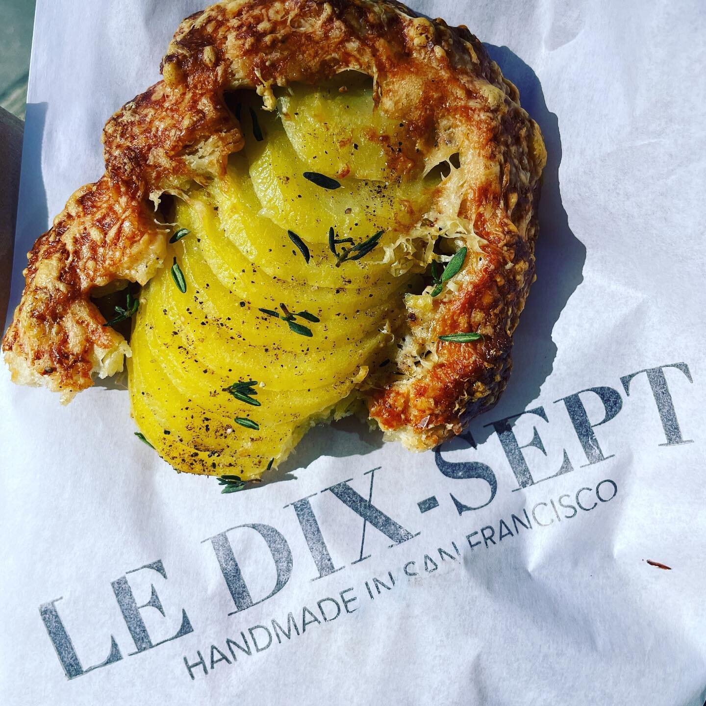 Sometimes you just need a little something before lunch. @ledixsept Potato Galette hits the spot.
