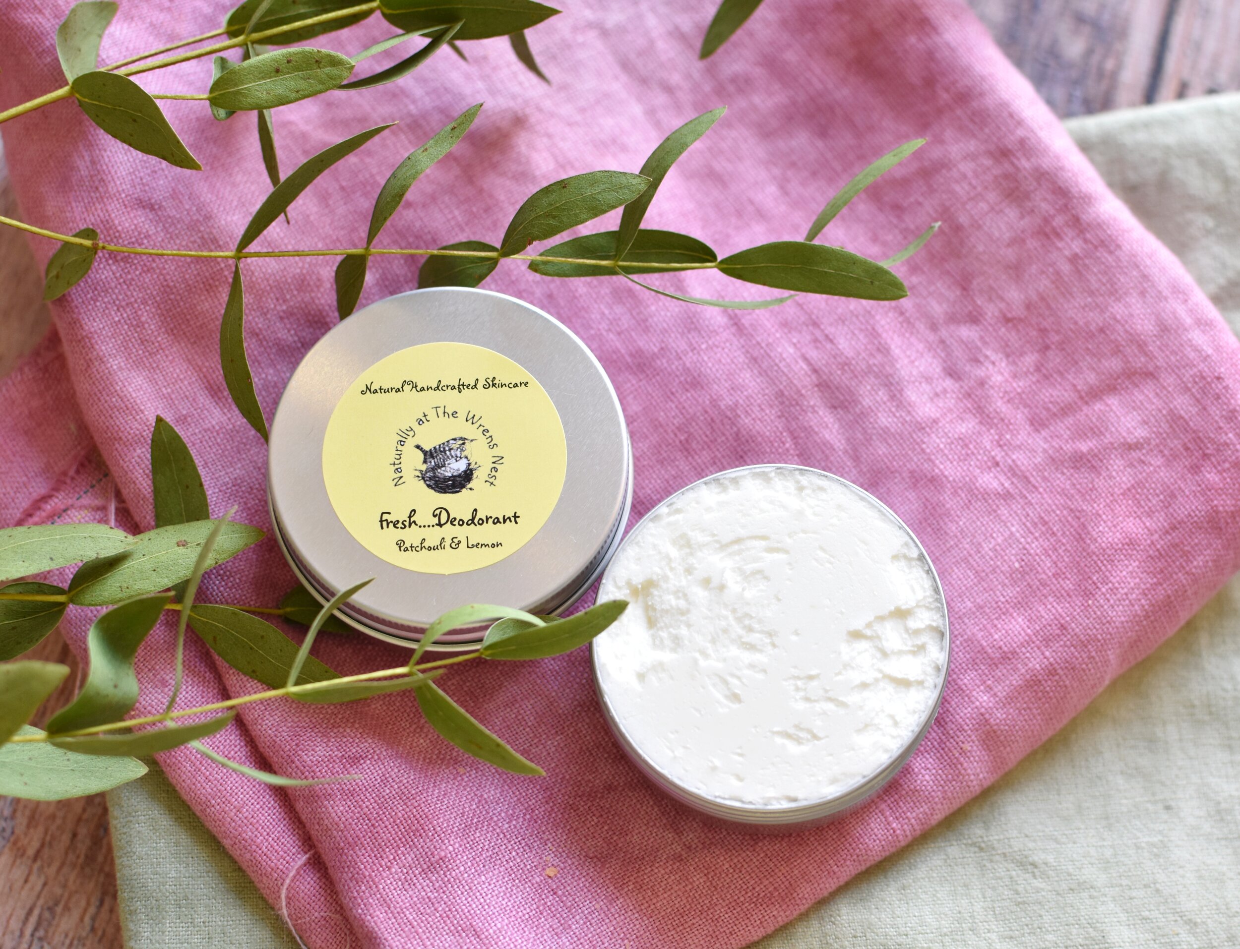 natural cream deodorant patchouli and lemon