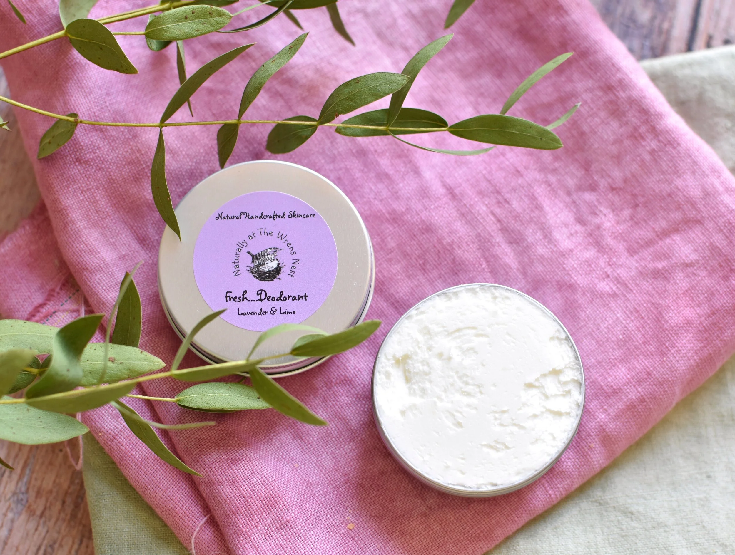 natural vegan cream deodorant lavender and lime