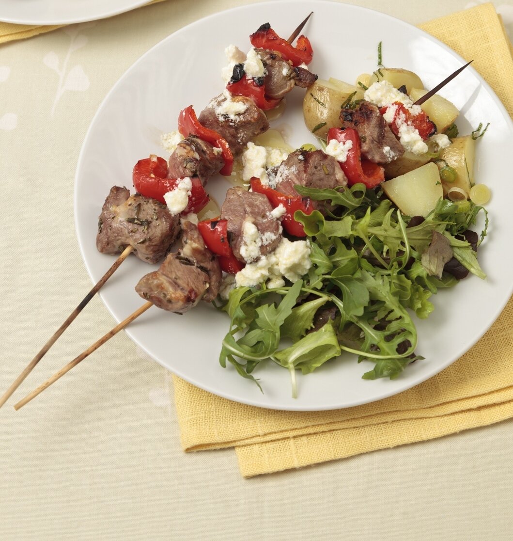 Lamb and Red Pepper Kebabs with Minted Potato Salad and Lemon Feta Dressing.jpg