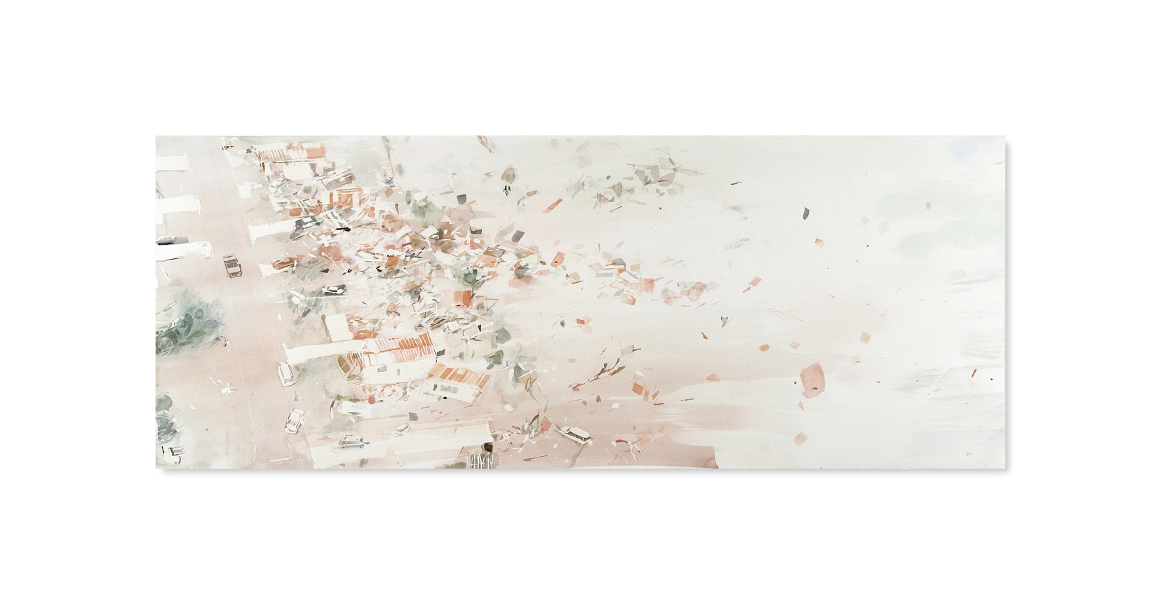 Trail : 2007, Watercolor on Paper, 28" x 60"