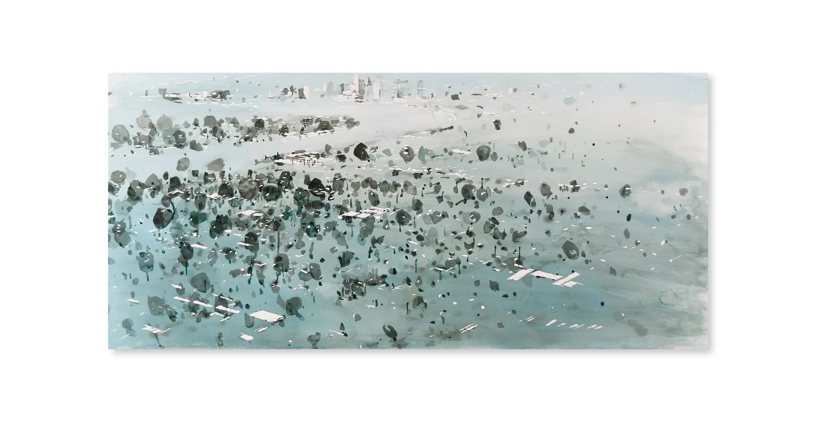   Old Man River : 2007, Watercolor on Paper, 28" x 60" 