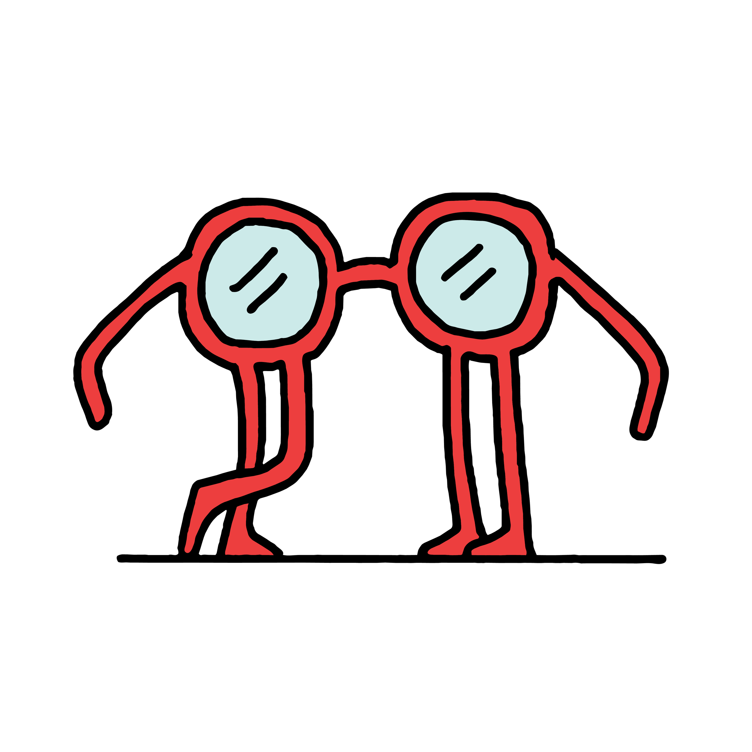 Hand drawn glasses illustration celebrating collaboration