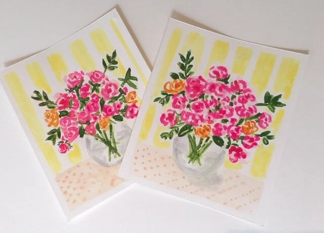 Original Joan's Floral Bouquet Mini Watercolor 