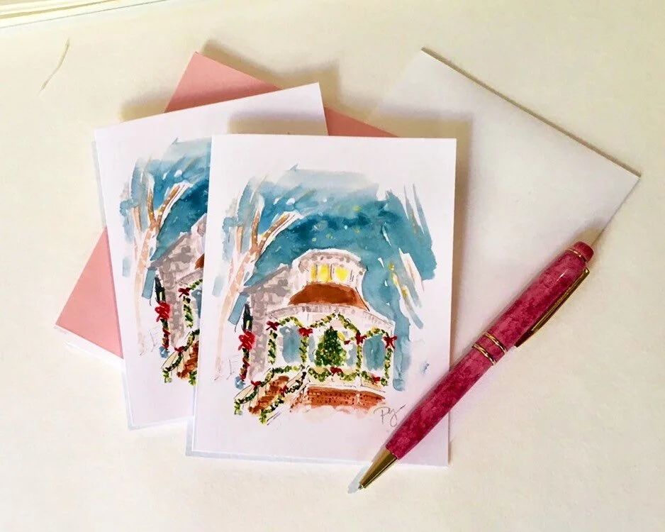 Notecards - The Old Gazepo In Cape May at Christmas