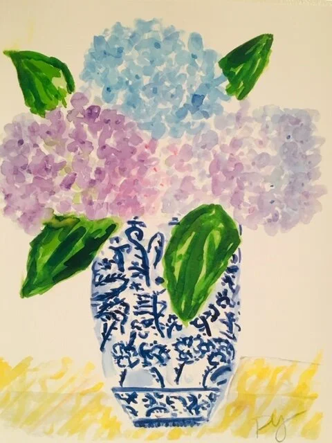 Print - Hydrangea in Blue and White