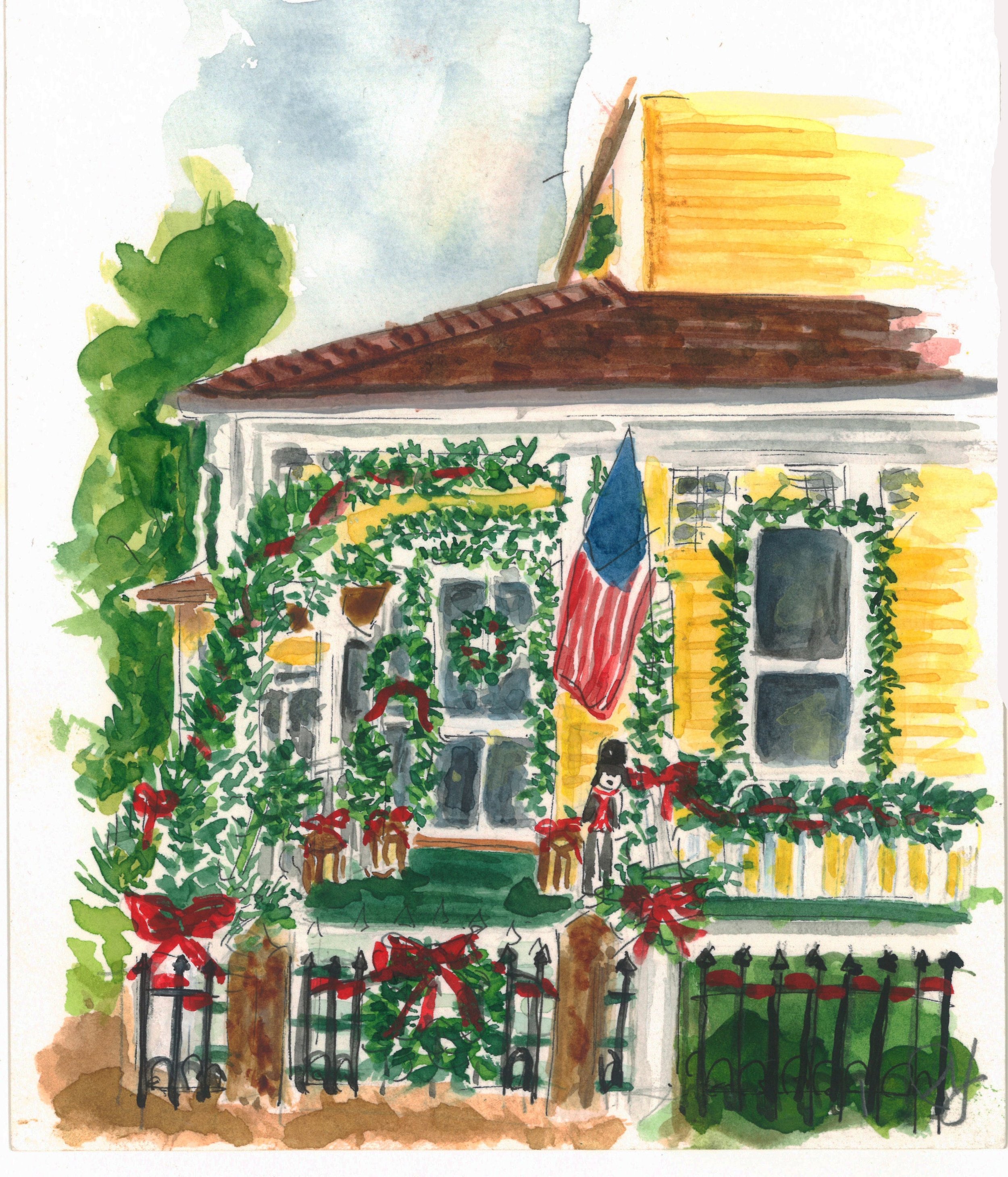 Christmas Victorian house, Cape May, Holiday, artbypixieyates