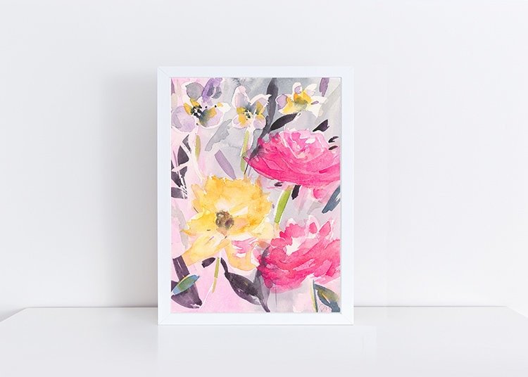 Peony Art Print, wall decor, art print, watercolor, art by pixie yates