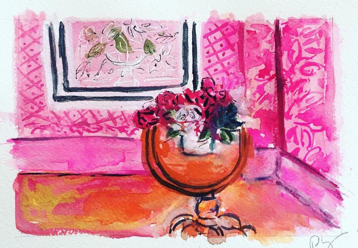 The Pink Room, flowers,interior design