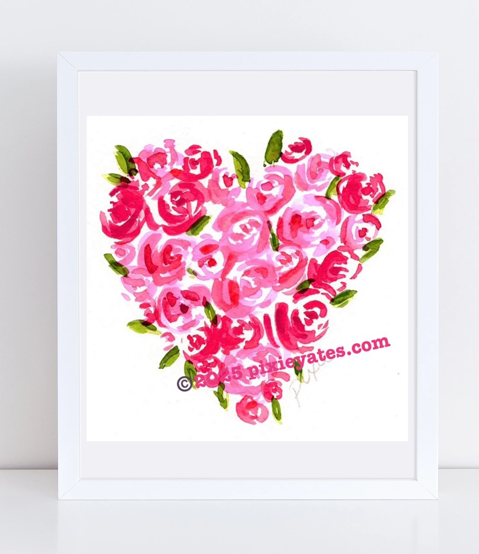 Heart of Roses watercolor art print