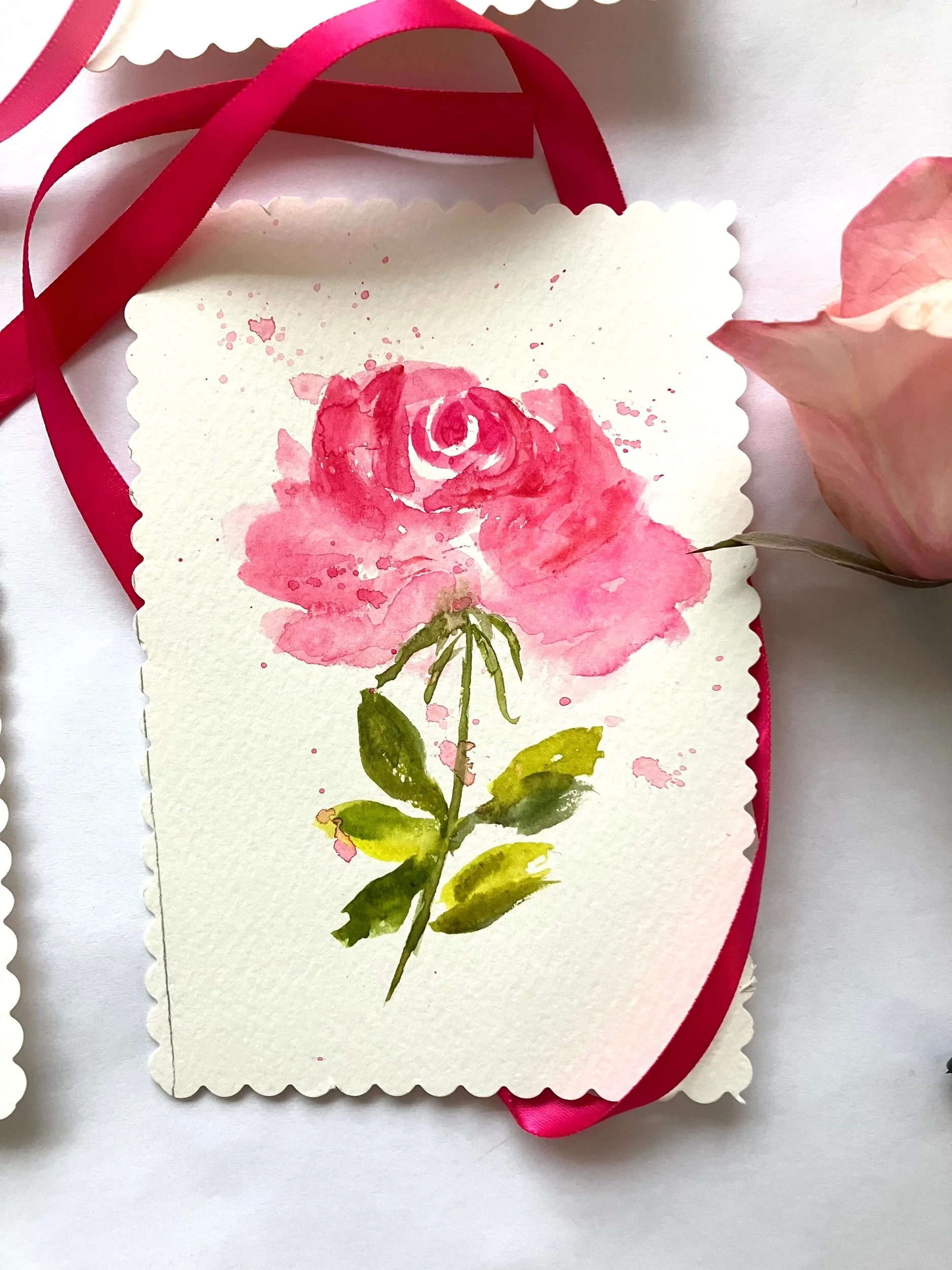 Mini rose watercolor painting