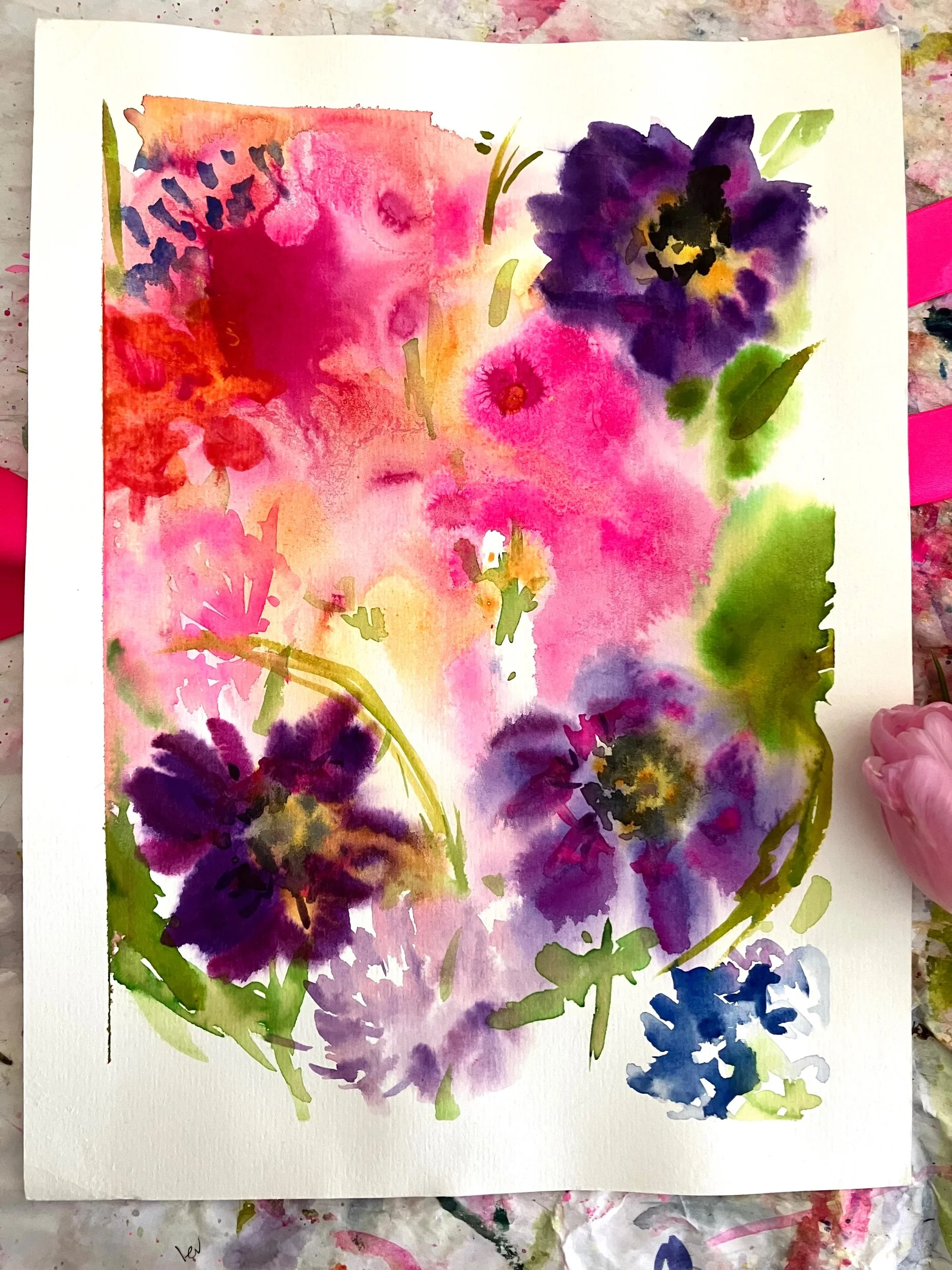 Winter bloom’s watercolor painting