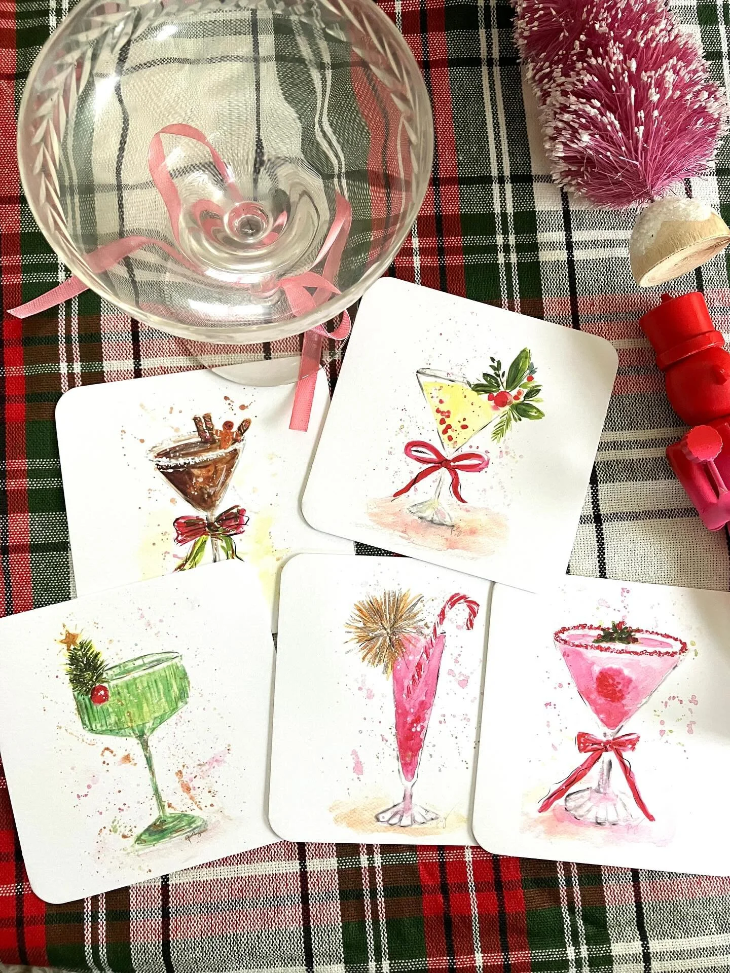 Cocktail time! To purchase in my Etsy holiday shop or website. Both links in bio. These are super popular and make a fun gift or grab a few a sets for your holiday parties.