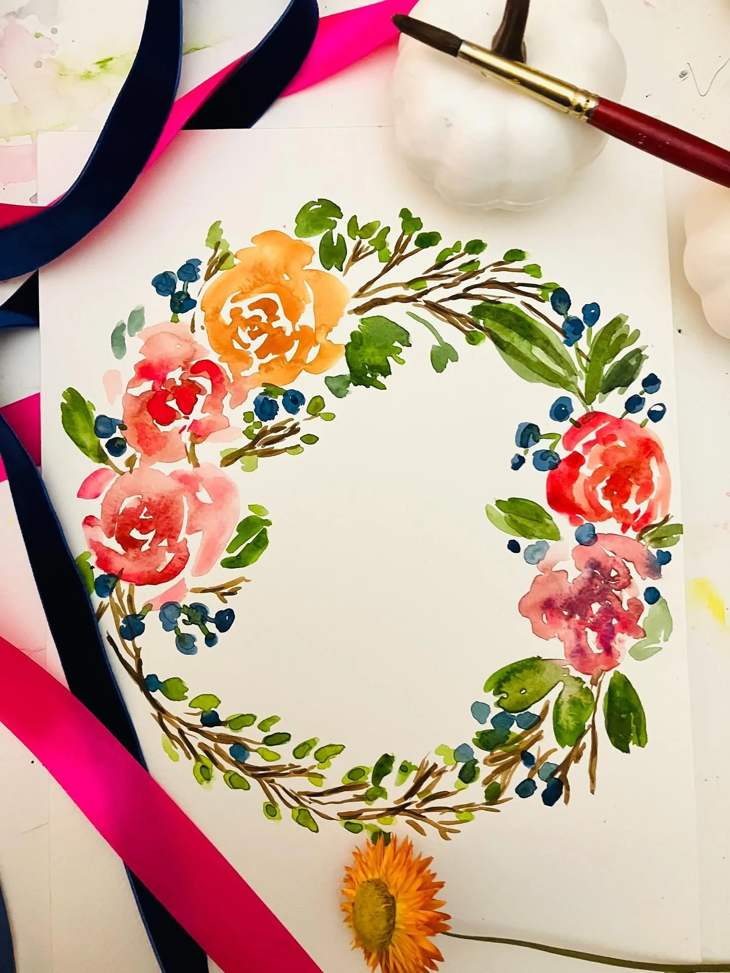 Prepping for my workshop on Saturday at @salisburypubliclibrary and preparing watercolor kits that will be available at my holiday shop @grhaverhillchamber sip and shop holiday market on Wednesday. I&rsquo;ll have them for sale on my website or send 