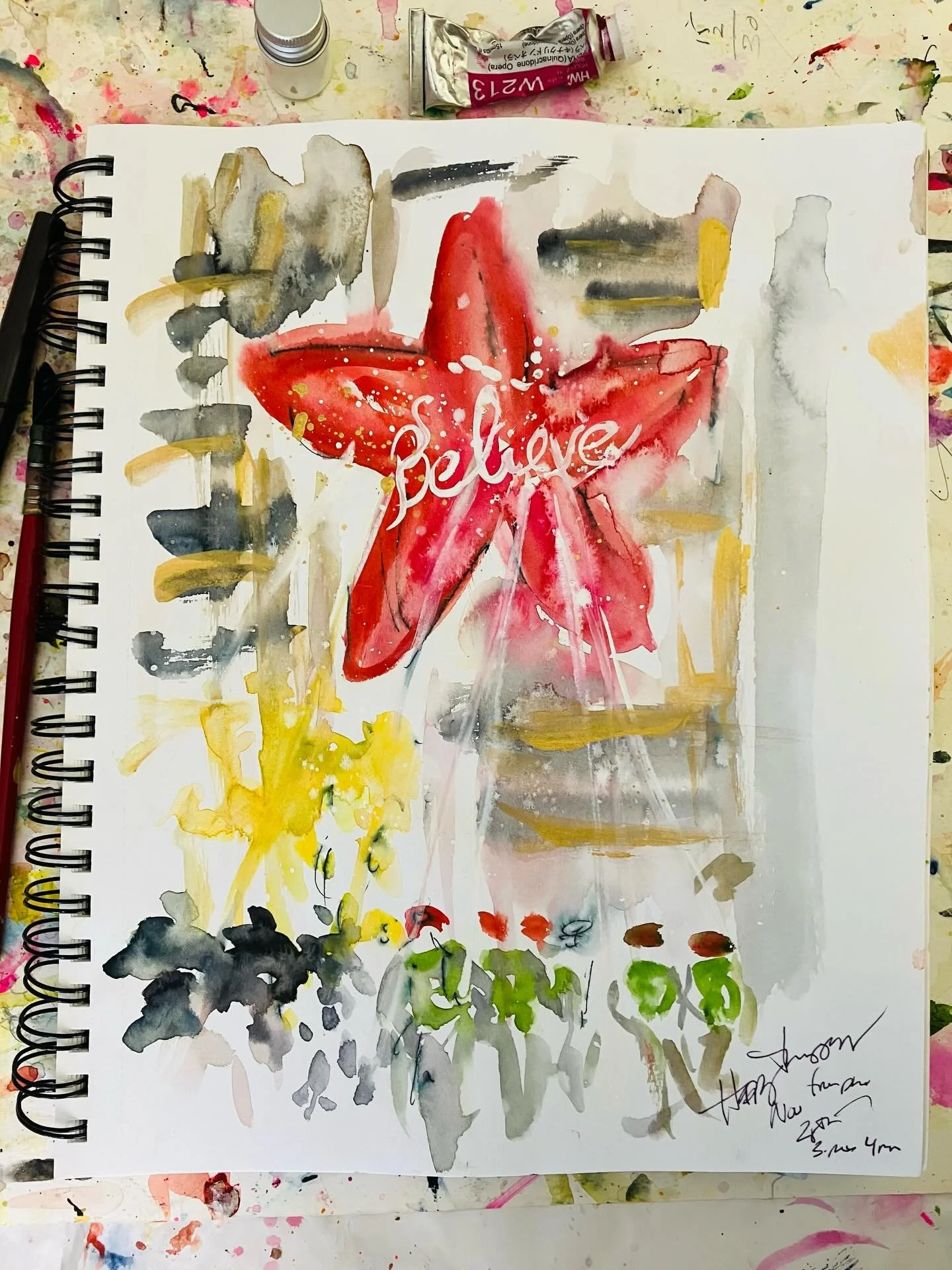 Still Believing ! 3 minute watercolor inspired by @macysparadefan2025 
Happy thanksgiving 🦃