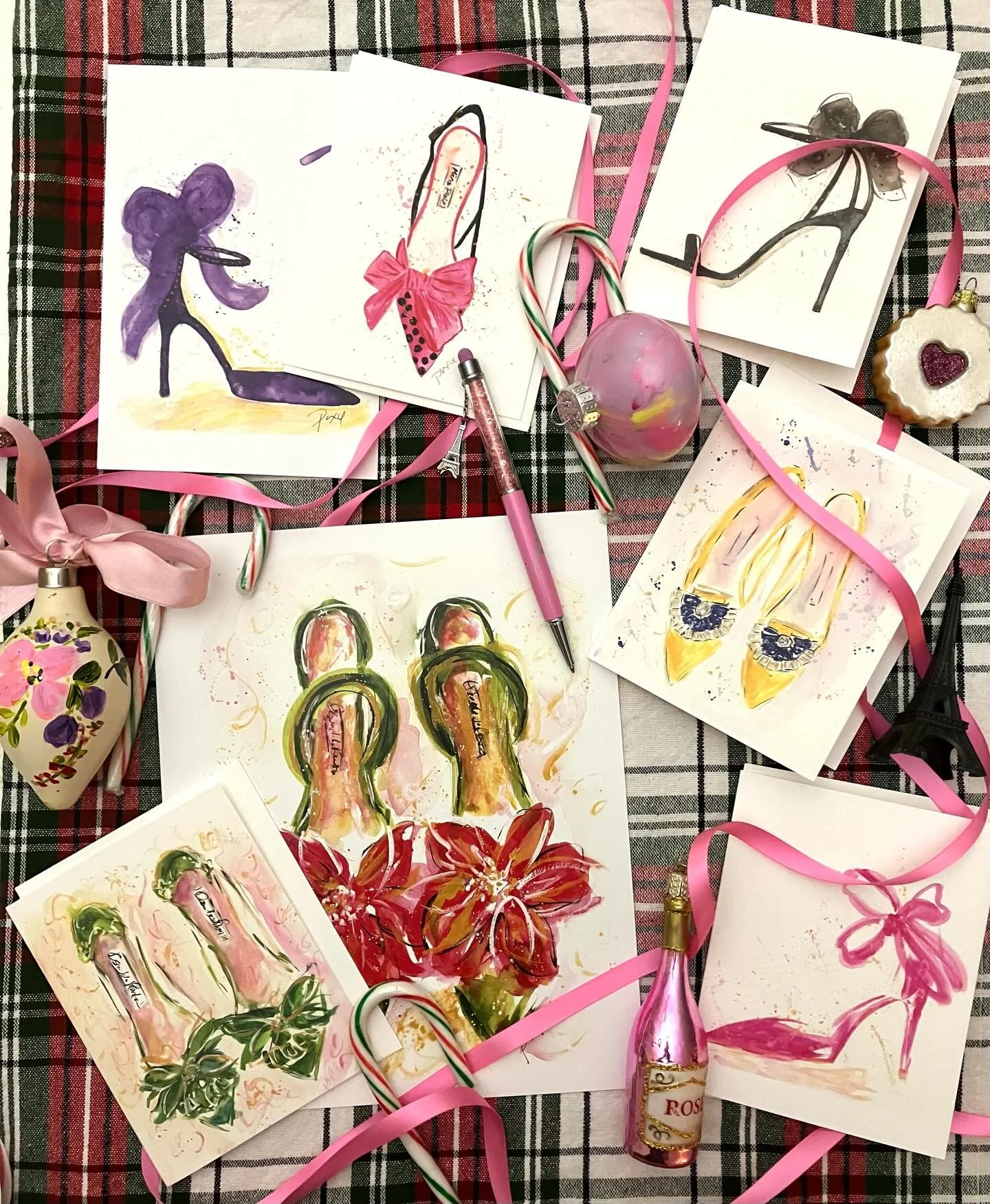 Putting on my party shoes, it&rsquo;s the holidays!

Prints notecard and original watercolors listed on my website. Please send me a message if you have any problems with website. It&rsquo;s been a bit glitchy.