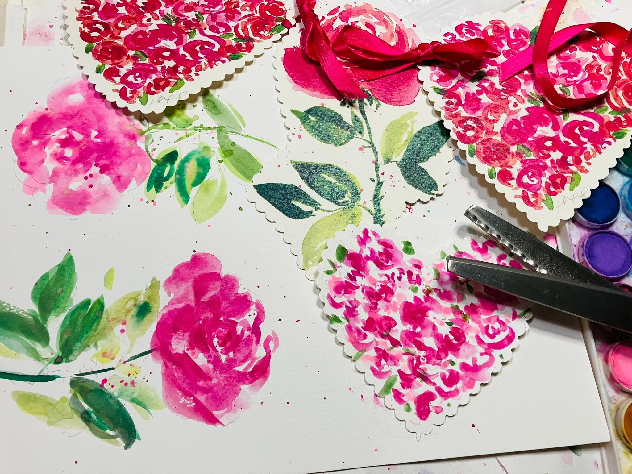 Setting up for the galentines pop up Creative Haverhill.