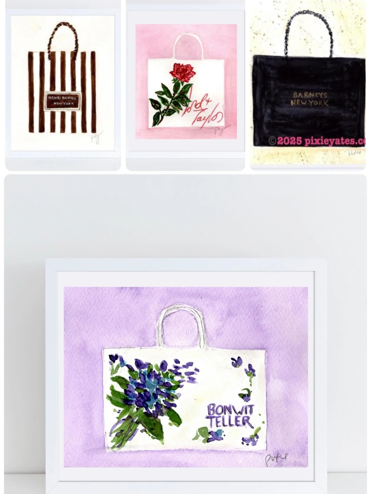 Who remembers these department stores inNYC!  Prints available on my website.  Link in profile or message me.  What other shoppings bags should I paint? 

#bonwitteller #nycdepartmentstores #vintagenyc