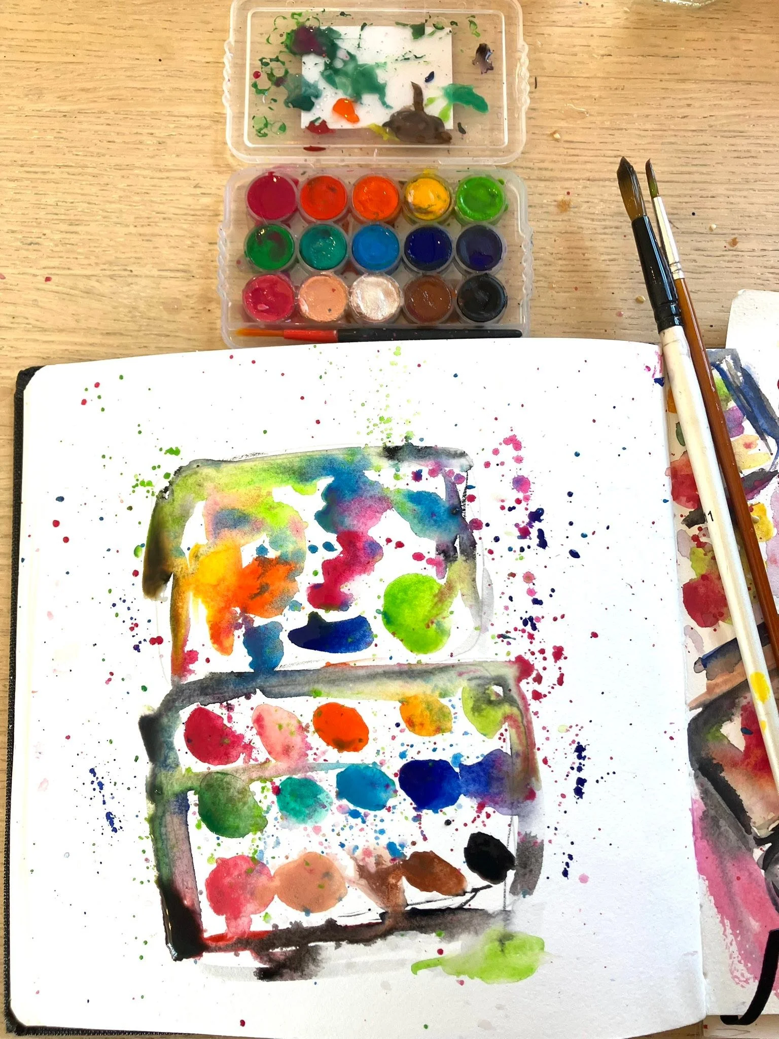 Another Saturday lunch Lil's Cafe in Kittery. We stopped in at Maine meats for our biweekly pick up. The little watercolor paintbox has great colors. Super cheap too.  Sometimes Amazon works.