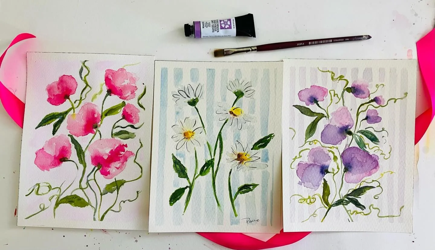 Painting April birth month flowers.  Sign up for my newsletter to get first dibs.