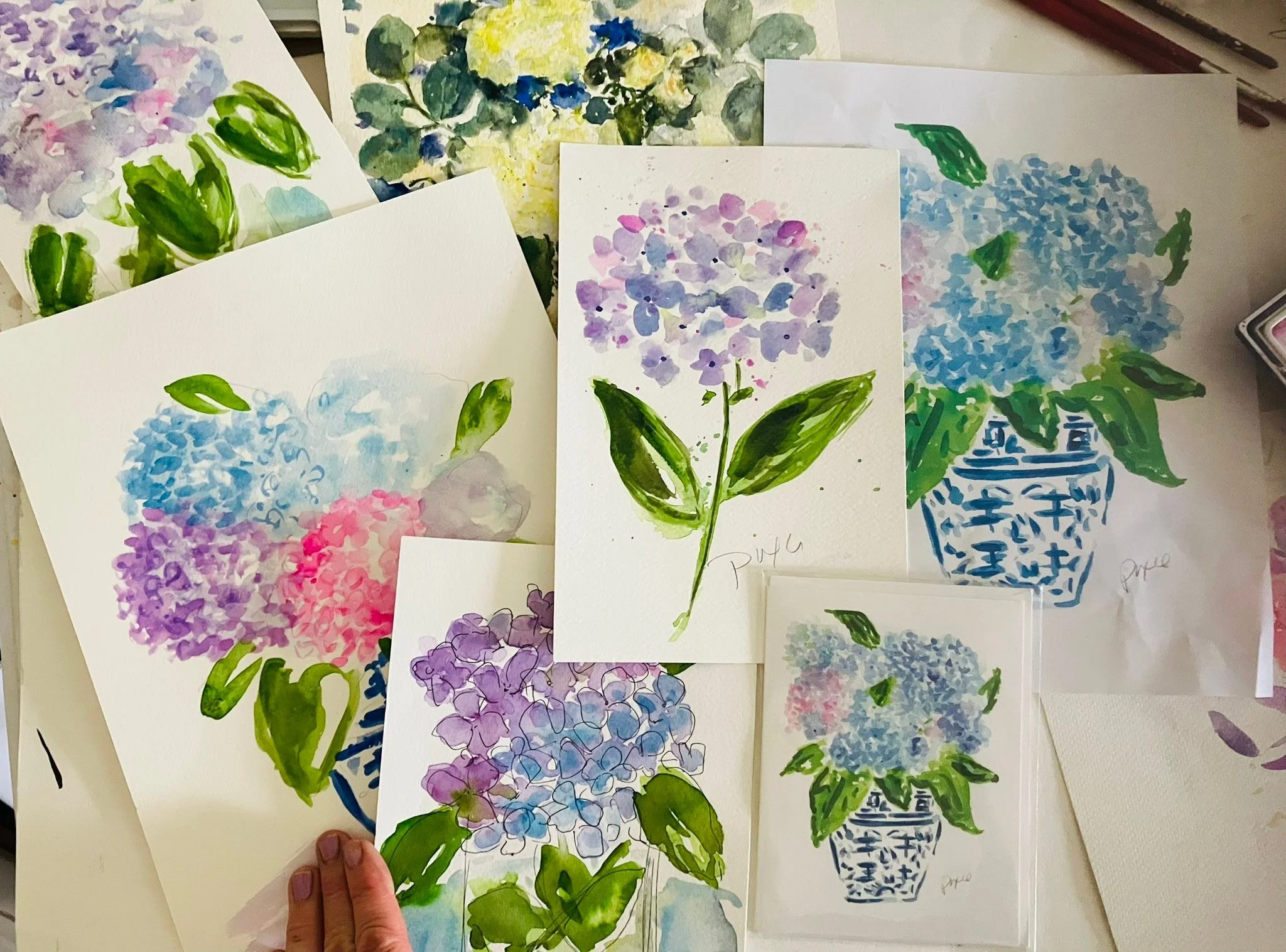 Fun Hydrangea watercolor Workshop this morning in Salisbury!

#hydrangeawatercolor #salisburyma