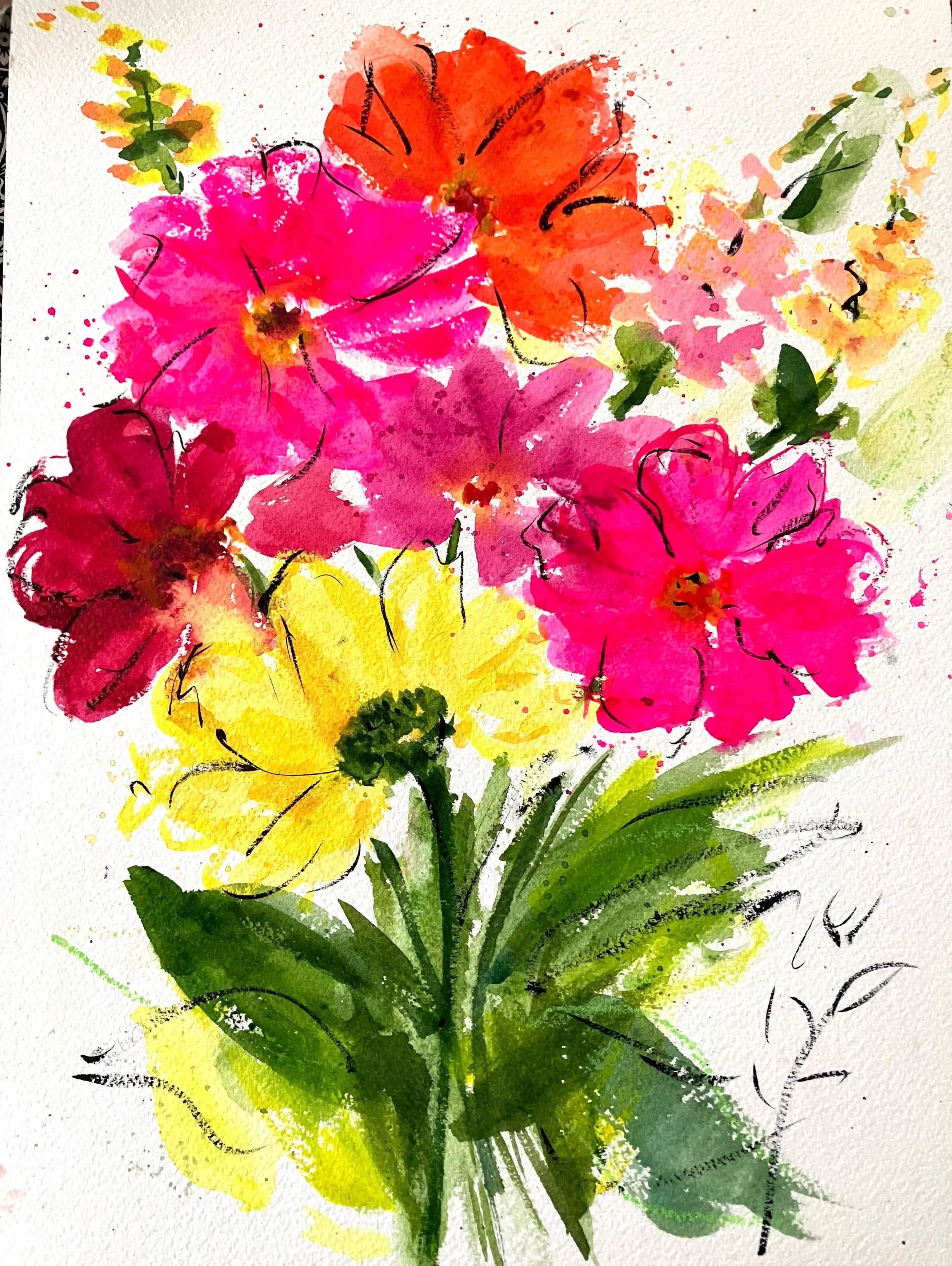 Fresh picked zinnias from @reasfarmmarket and swipe to see some of my notecards they are selling. 

#westcapemay