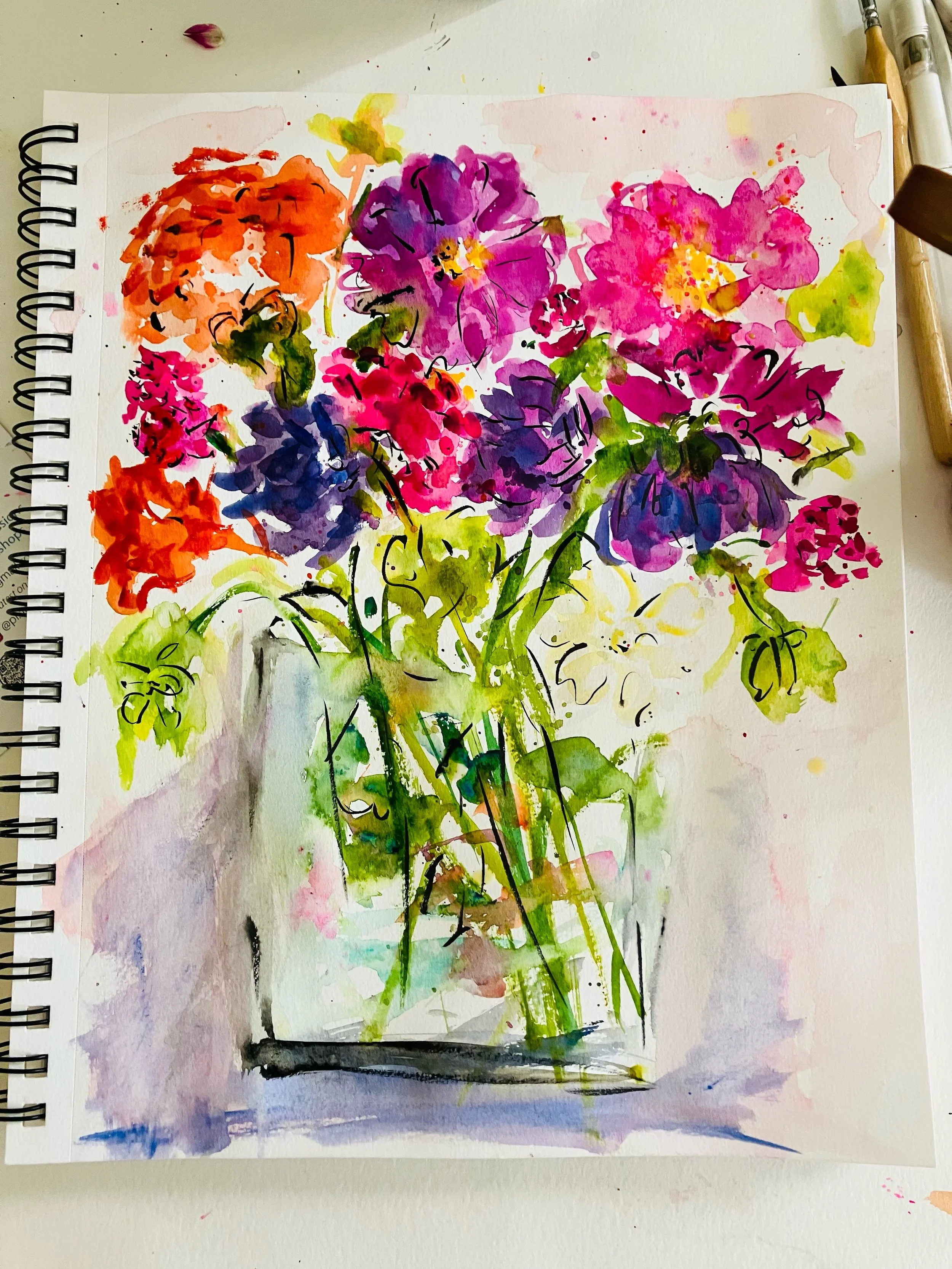 Hanging onto all the flowers still standing.