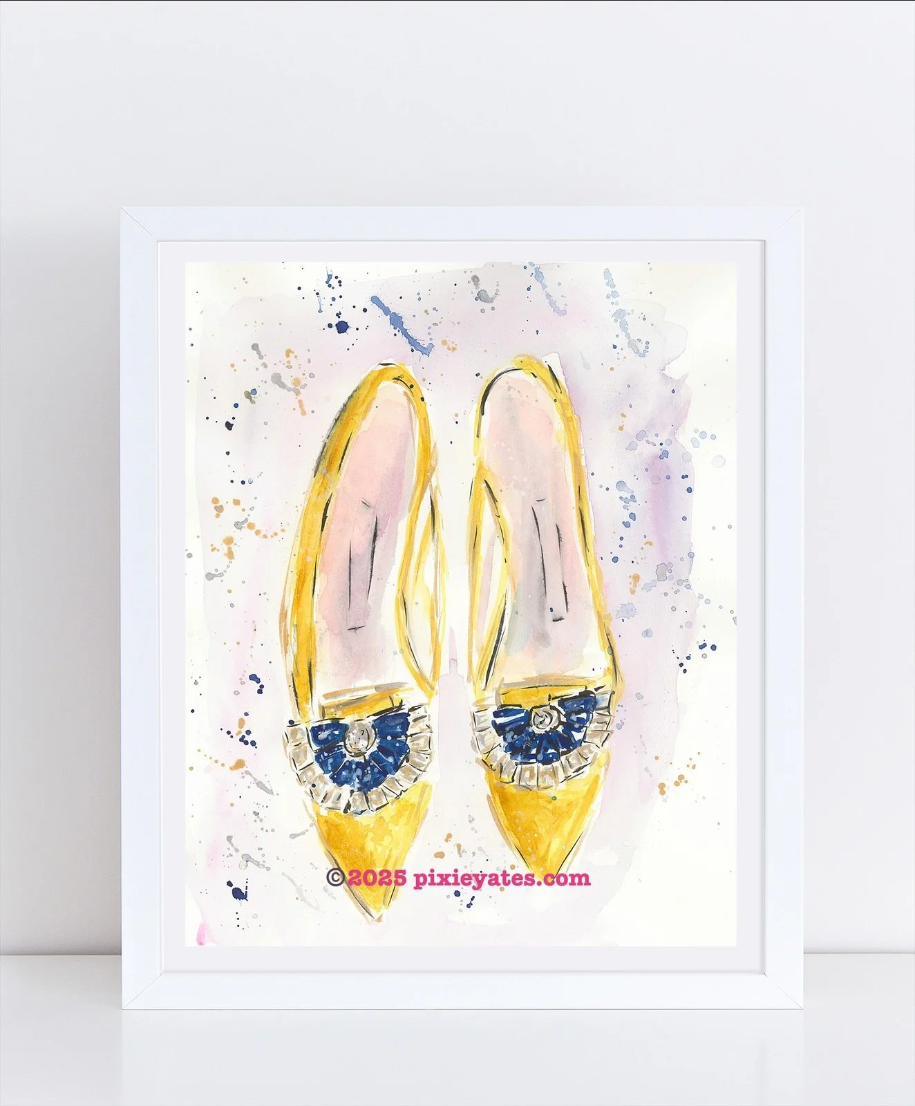Couture Gemstone Silkshoe watercolor art print by Pixie Yates