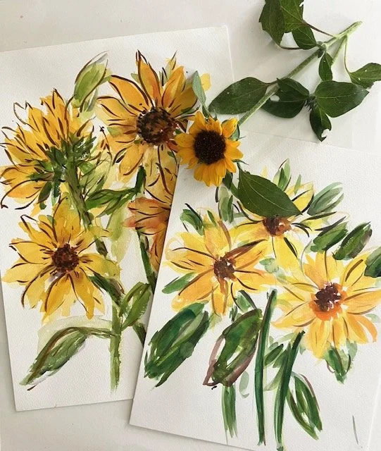 September Sunflowers Watercolor Wokshop