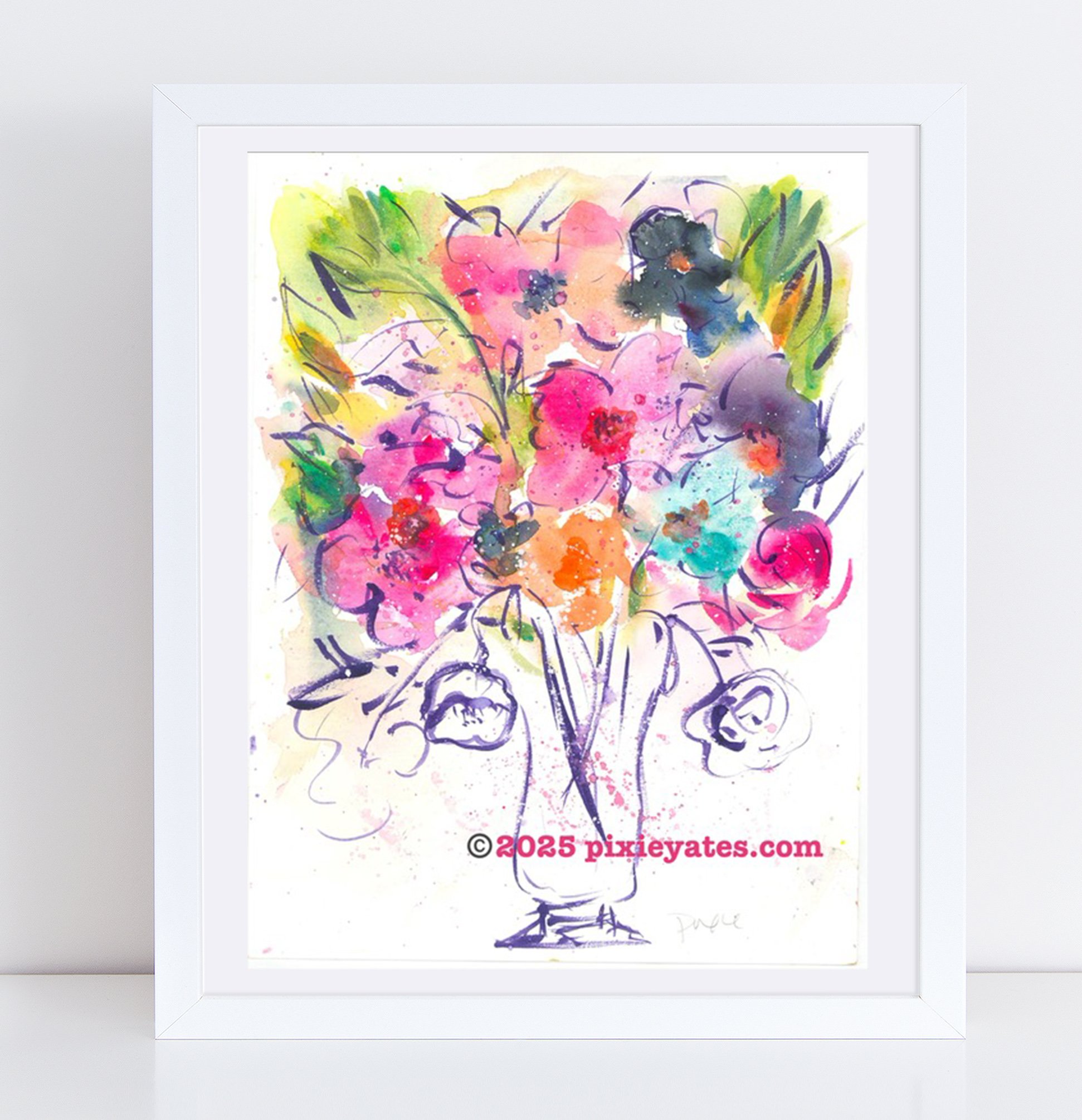Spring 2025 waterolor Floral Bouquet Art Print