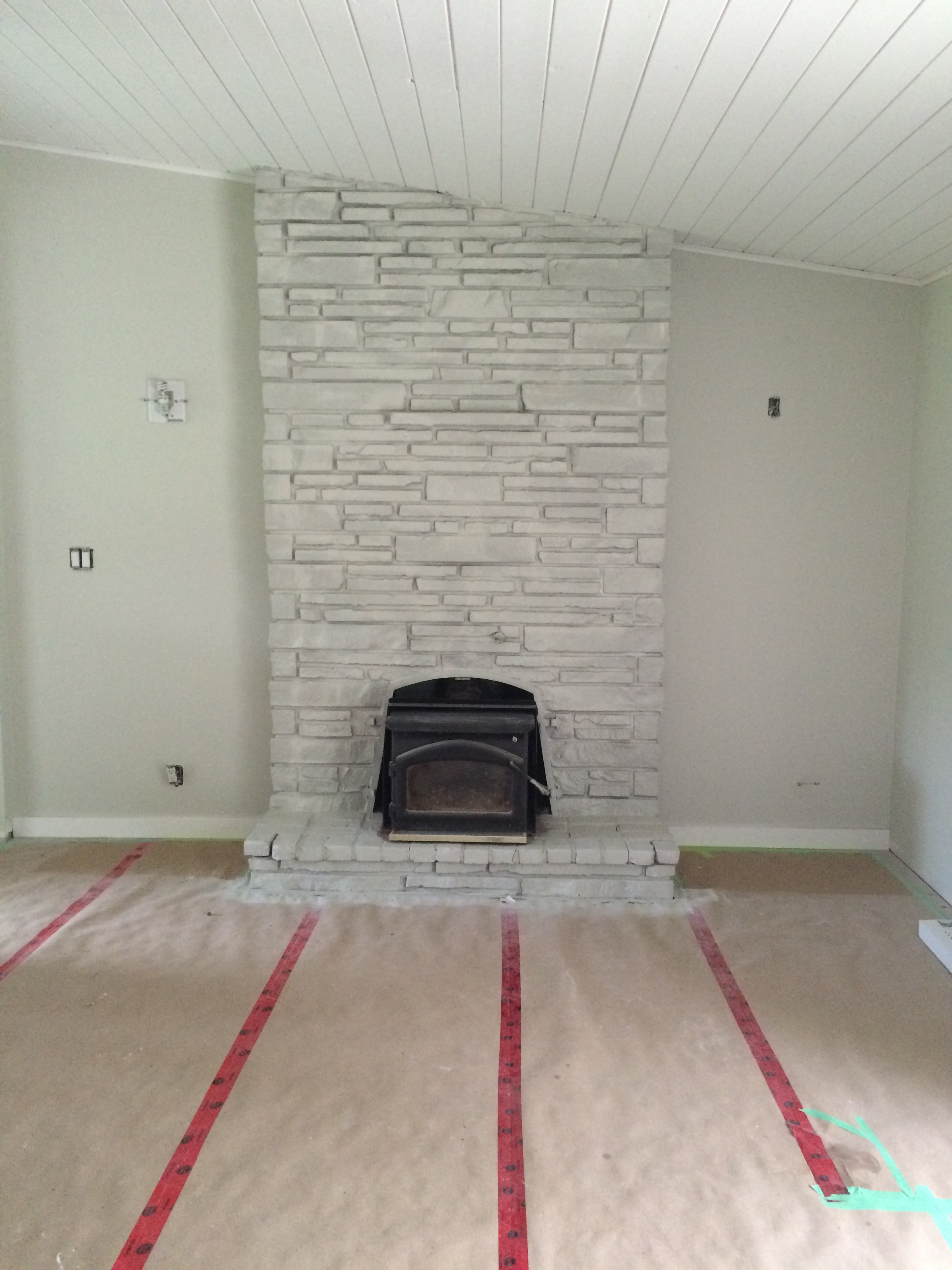 Grey Salmoned Coloured stone to single grey finish