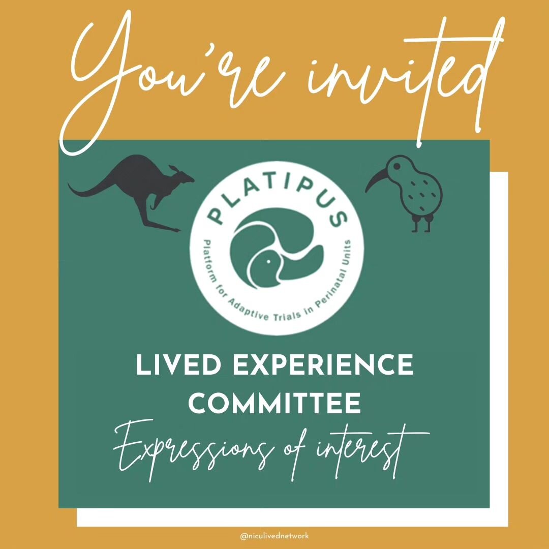 If you live in Australia or Aotearoa New Zealand, the opportunity to join the PLATIPUS Lived Experience Committee (LEC) is NOW open 💛

WHAT IS PLATIPUS?
PLatform for Adaptive Trial in Perinatal UnitS is a world-first new clinical trial that aims to 