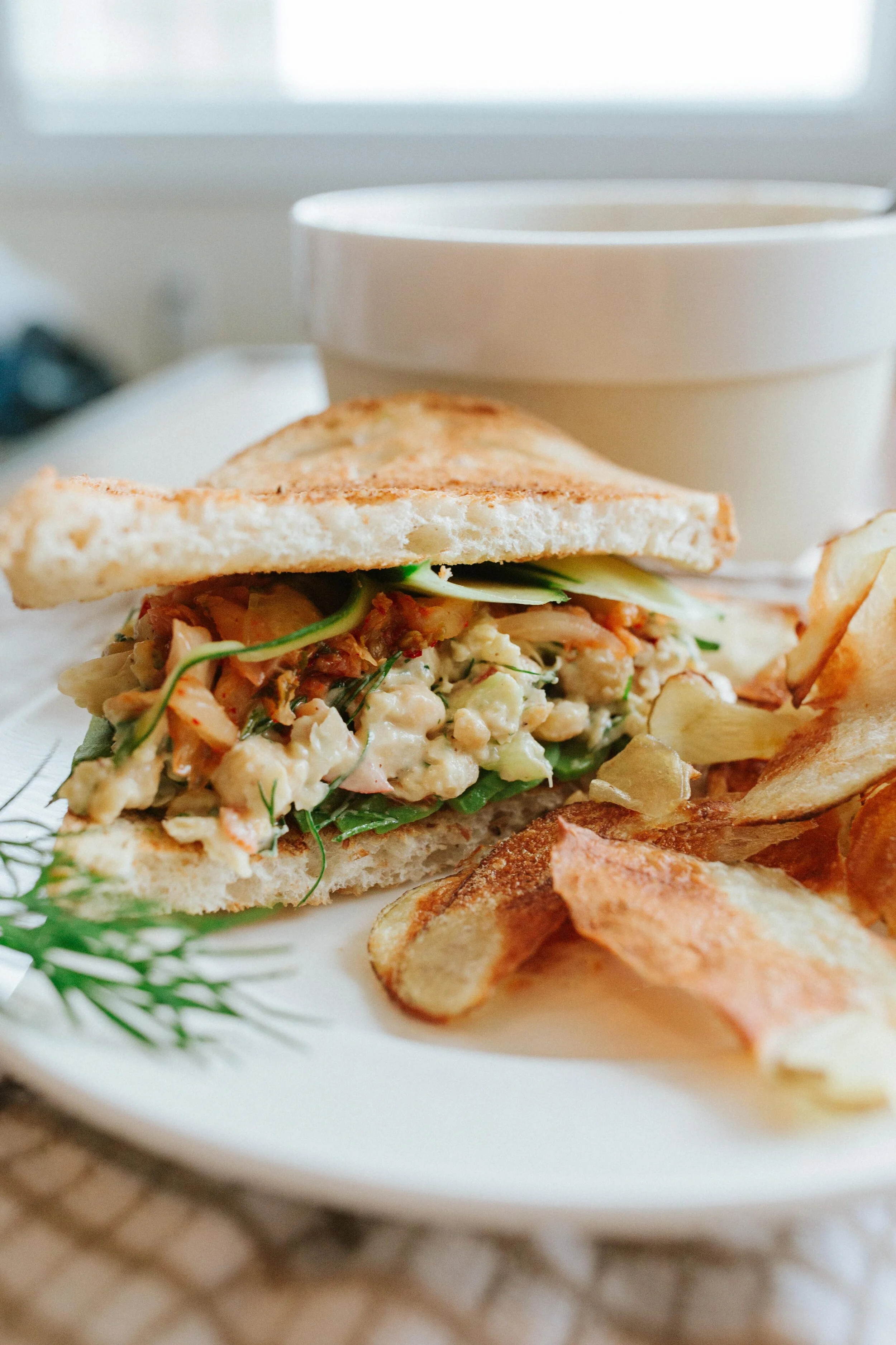 Chickpea and Kimchi Salad Sandwich 