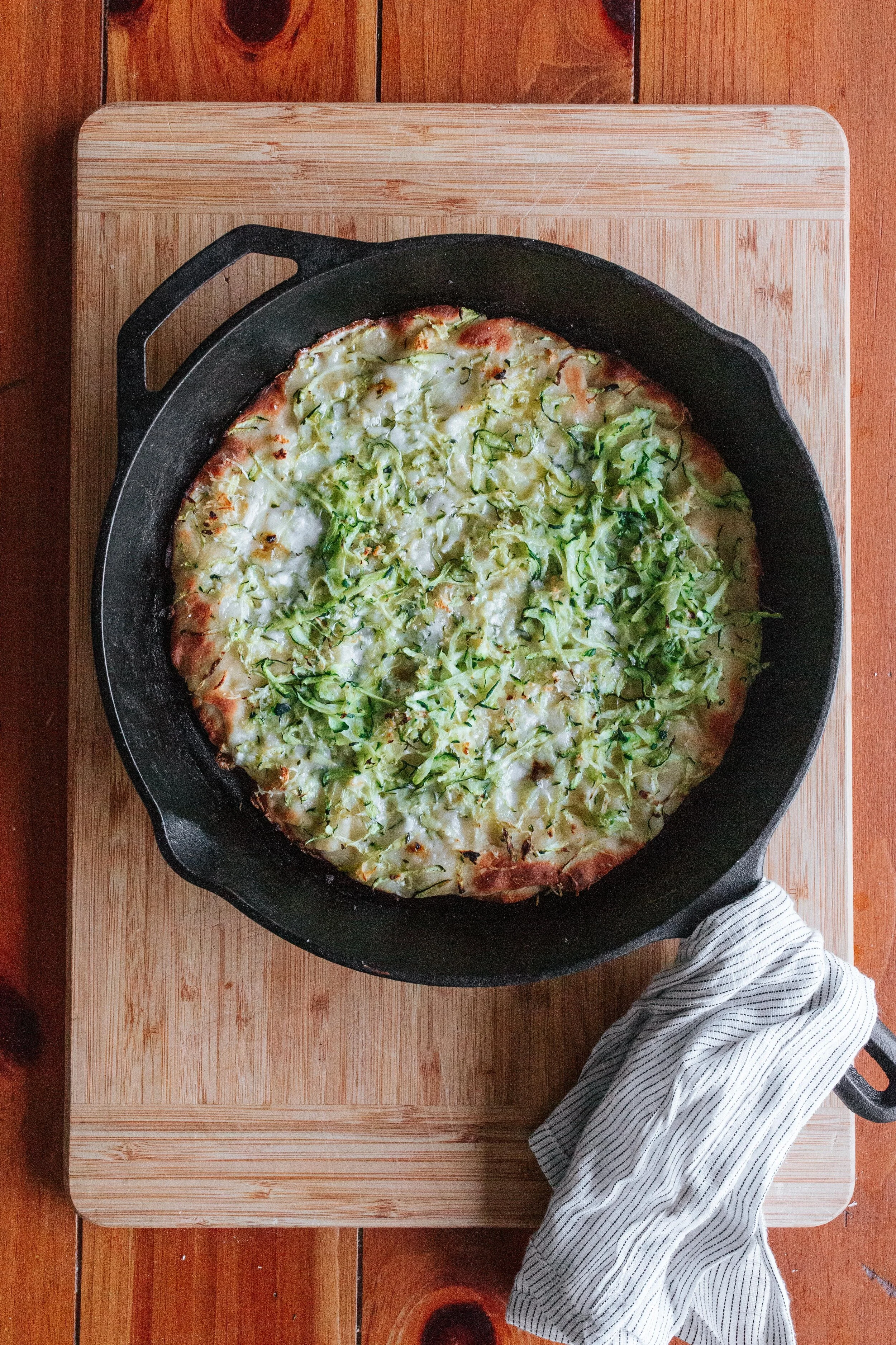 Vegan Skillet Zuchinni Pizza