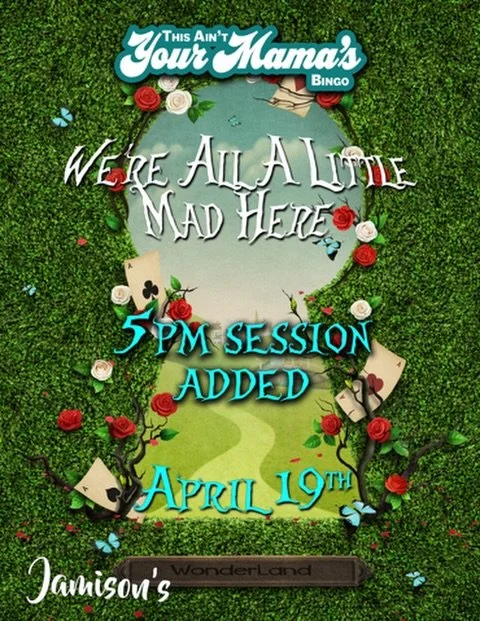 Jamison's Music Bingo by This Ain’t Your Mama’s Bingo - Alice In Wonderland Theme