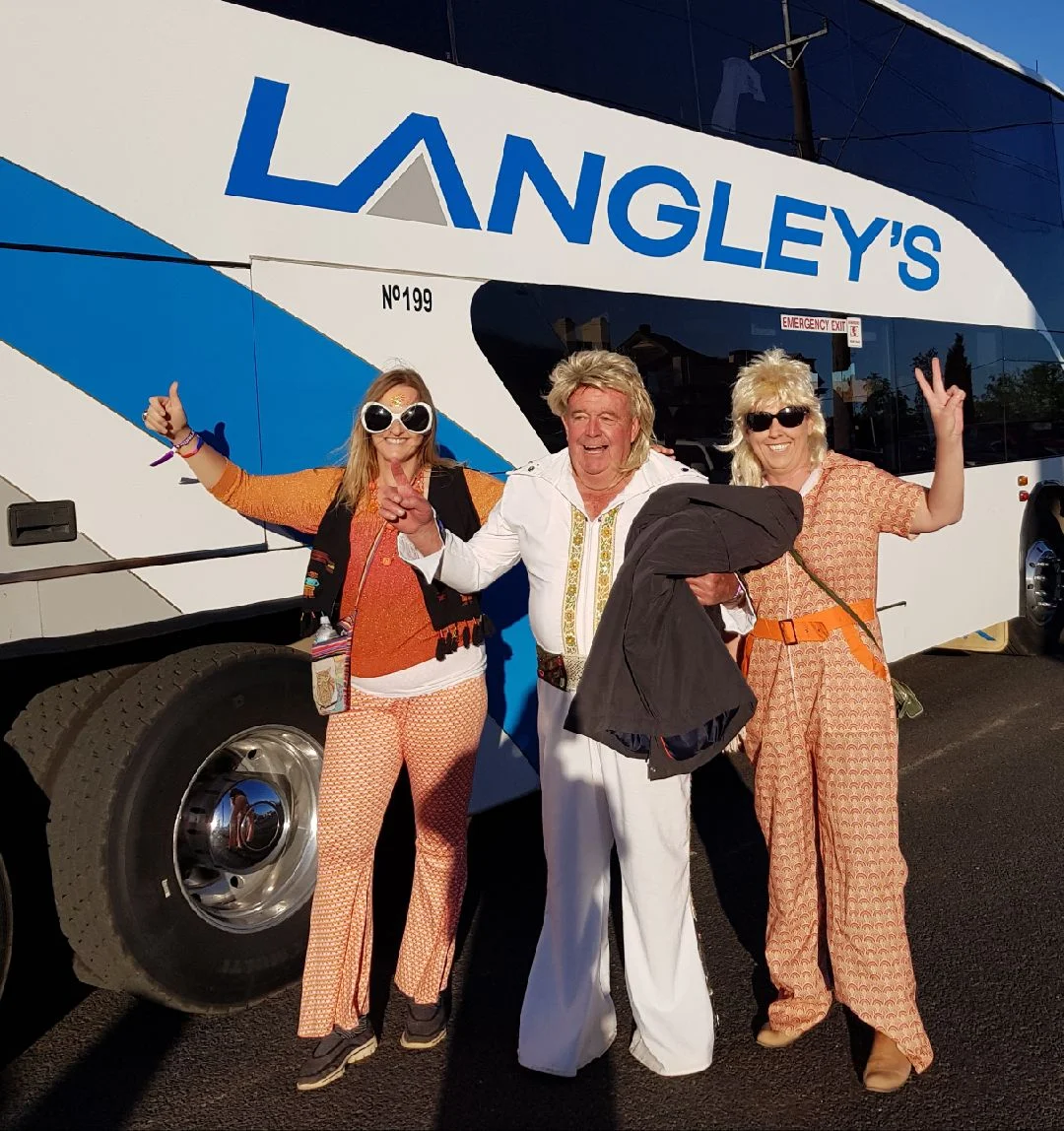 Our Passengers ready for Trundle ABBA festival 2018