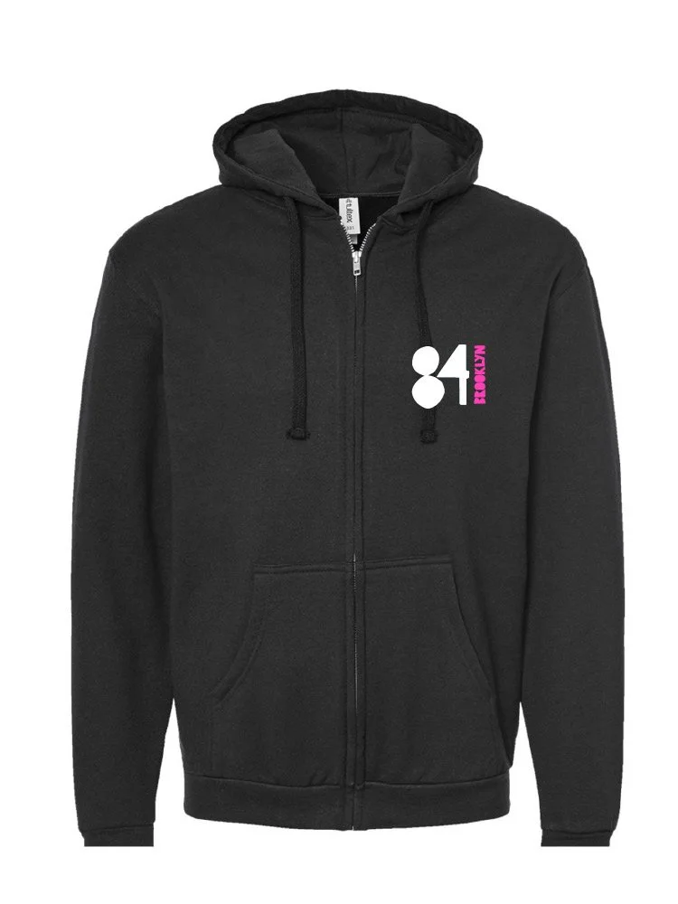 Adults Checkered Zip Sweatshirt (pink or green logo) — PS 84 Jose de Diego