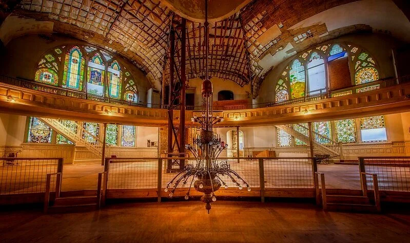 These two windows, the West &amp; the South windows will be redesigned and replaced for the restoration project.