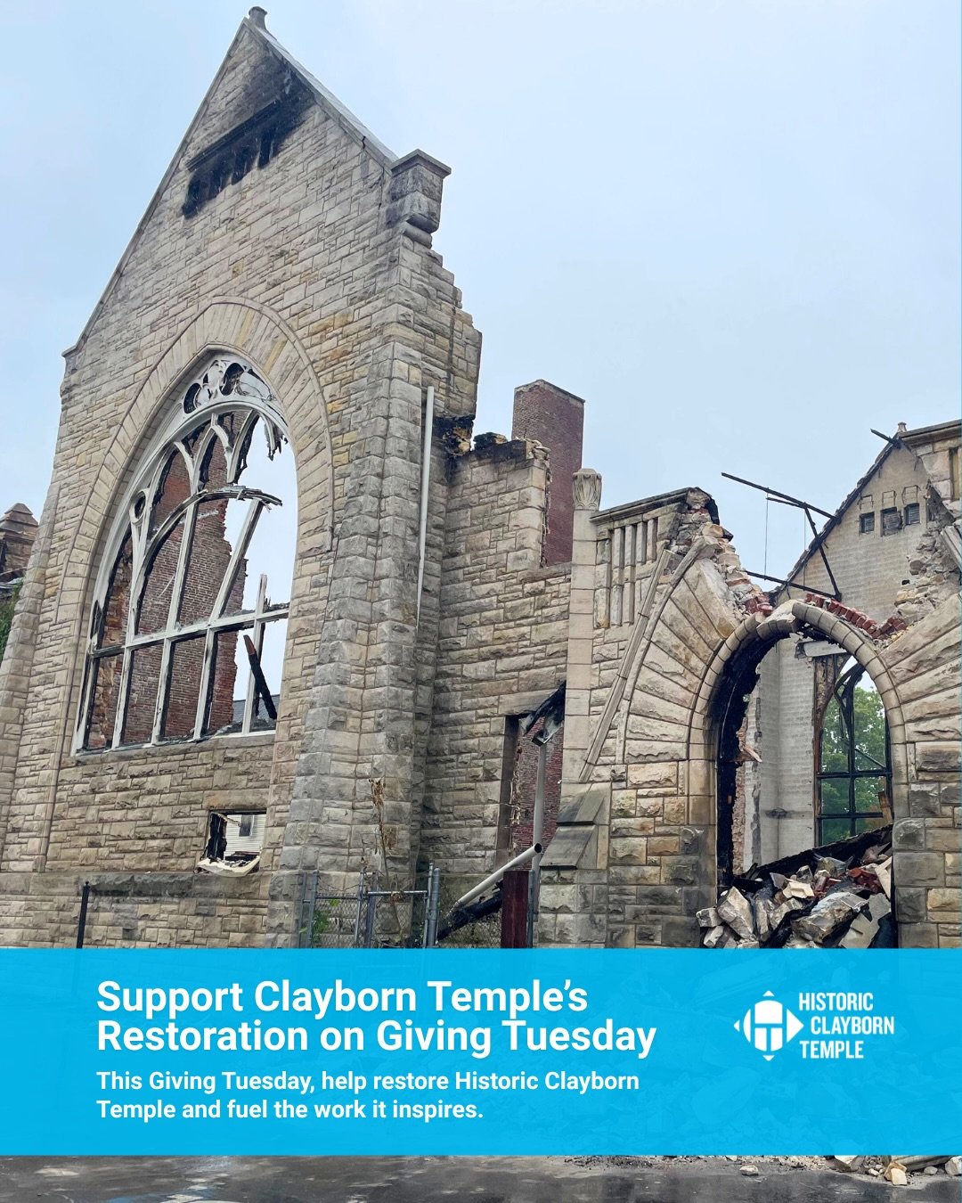 Help us restore the heart of Memphis this #GivingTuesday! 

Historic Clayborn Temple has always the heartbeat of our beautiful city of Memphis. Since the April 2025 act of arson that burned down our National Treasure, our team + @thebigwe hasn&rsquo;