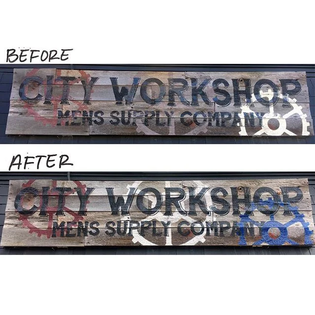 Refresh for the stylish people @cityworkshopmsc 🇺🇸.. #handpainted #signage #nj