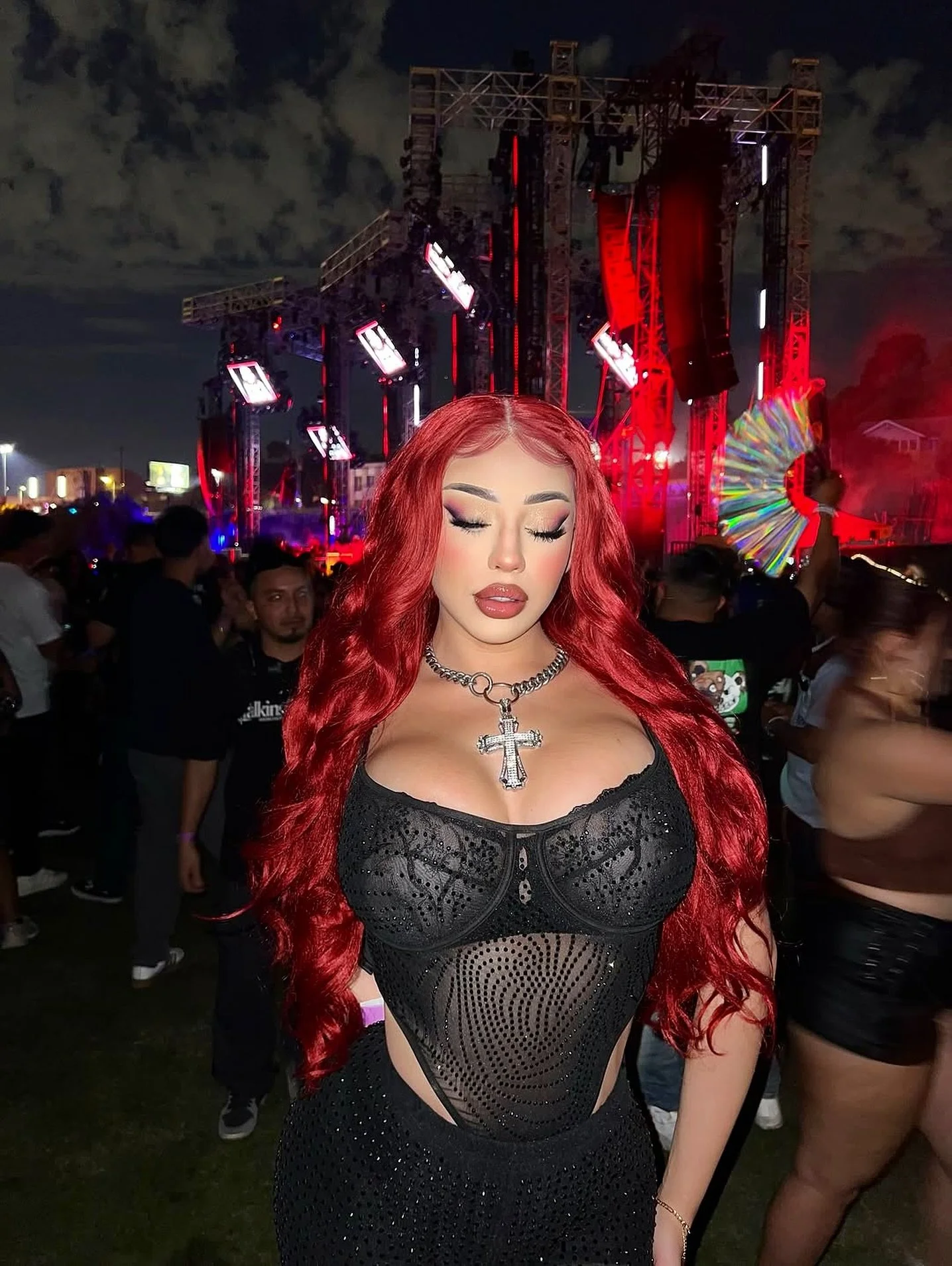 @adrianaqt1 WEARING THE “JESUS PIECE” CHAIN.